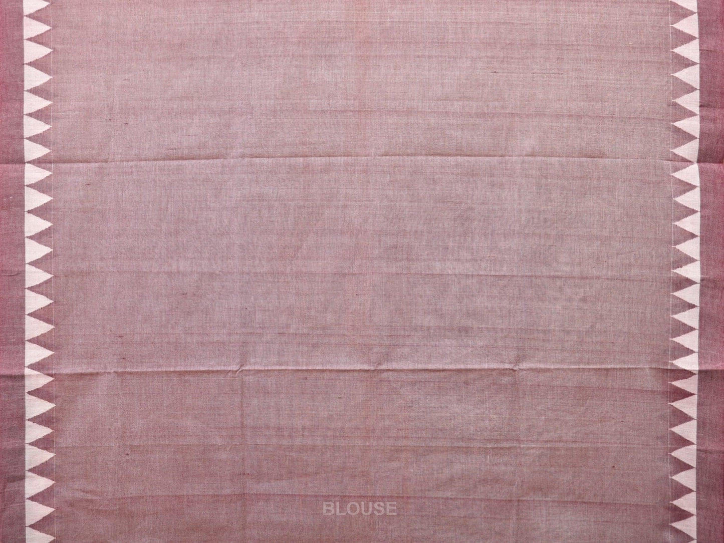 White Khadi Cotton Handloom Plain Saree with Temple Border Design kh0612