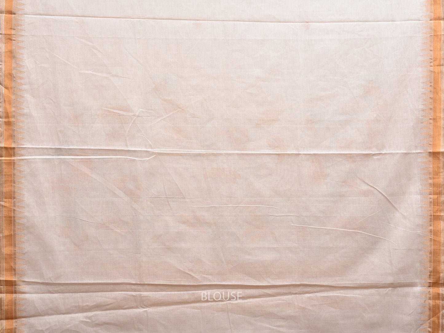 White Khadi Cotton Handloom Saree with Floral Pallu Design kh0692