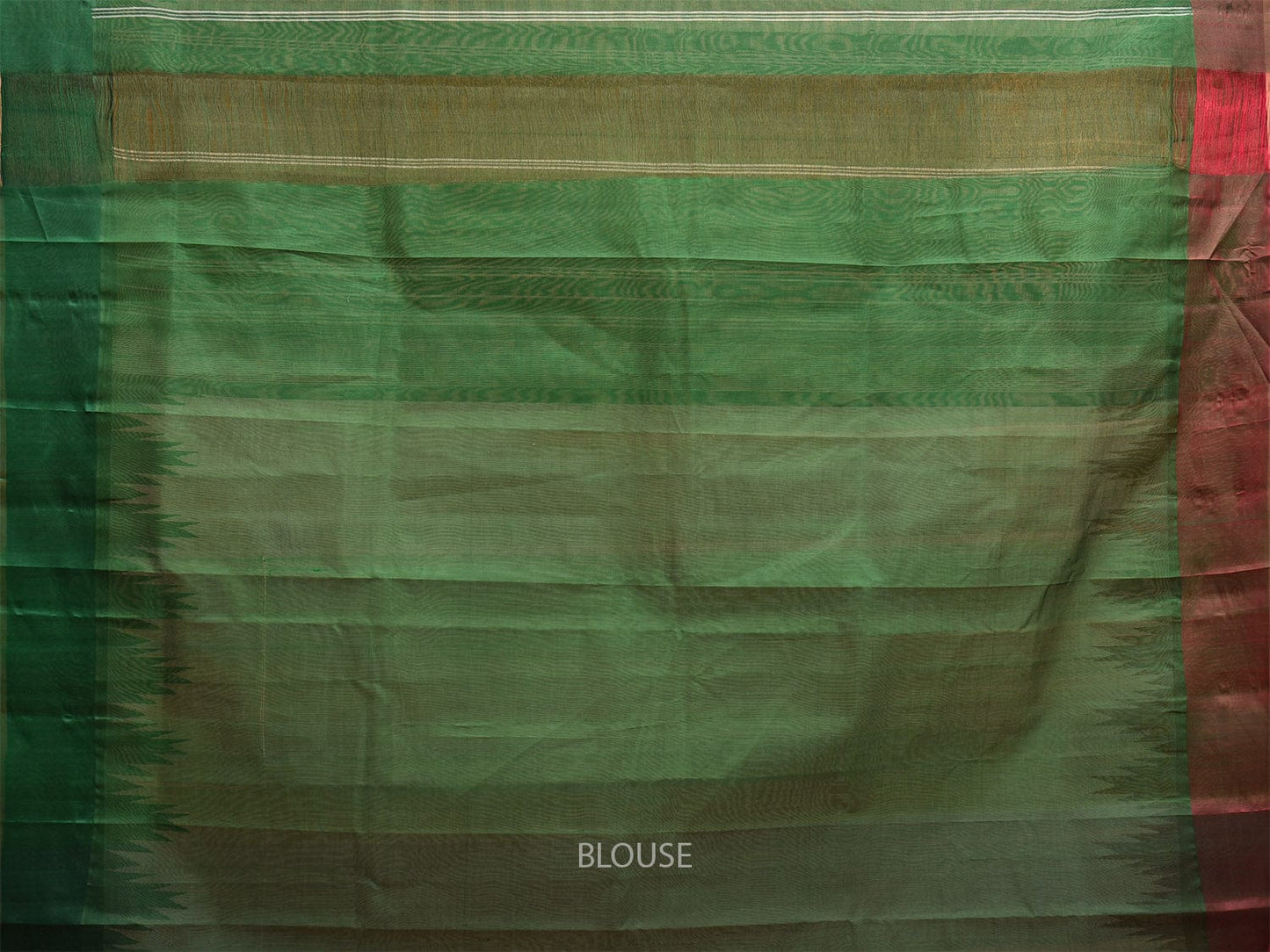 White Khadi Cotton Handloom Saree with Ganga-Jamuna Big Temple Border kh0684