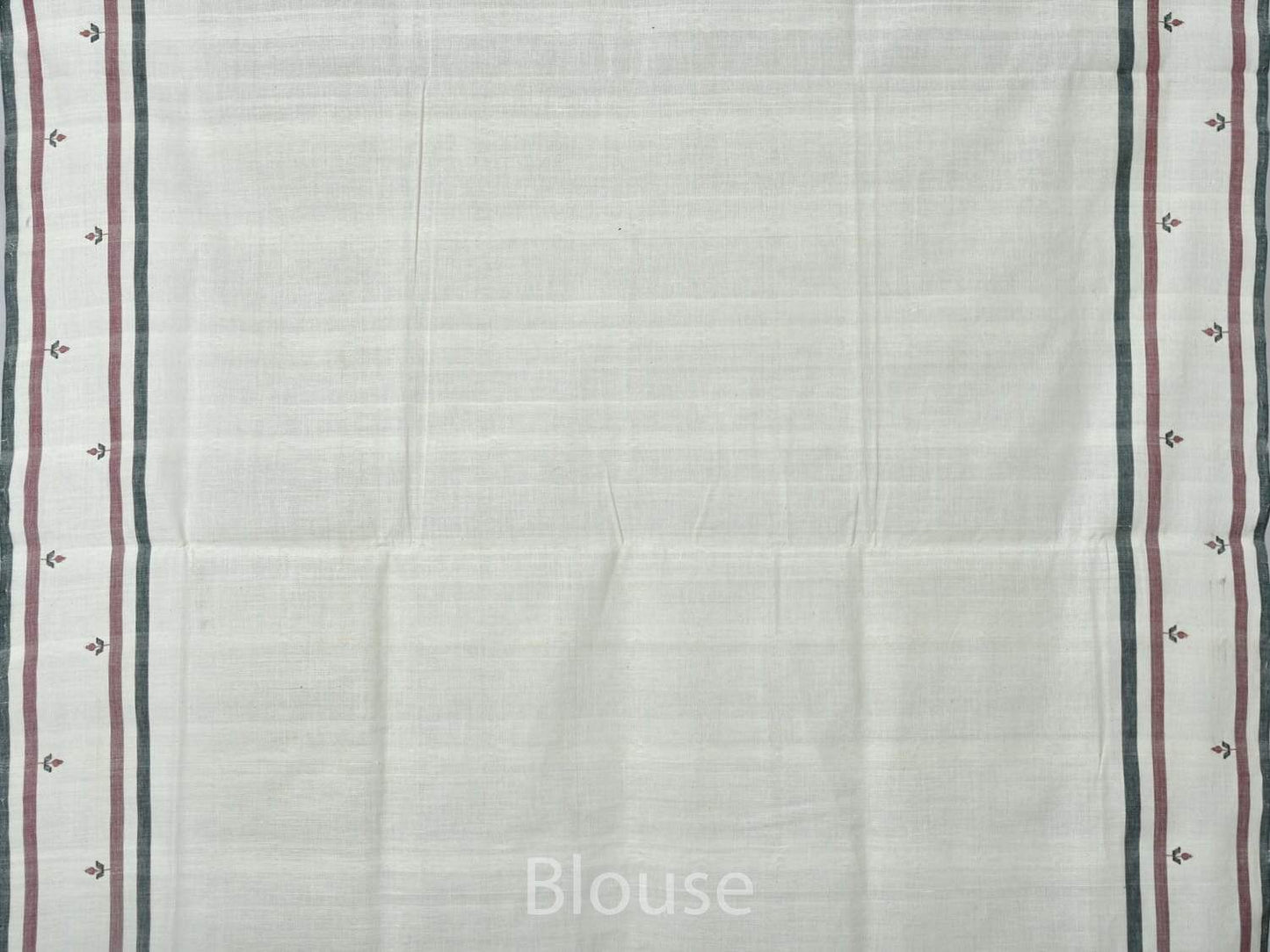 White Khadi Cotton Handloom Saree with Jamdani Buta Design Kh0444