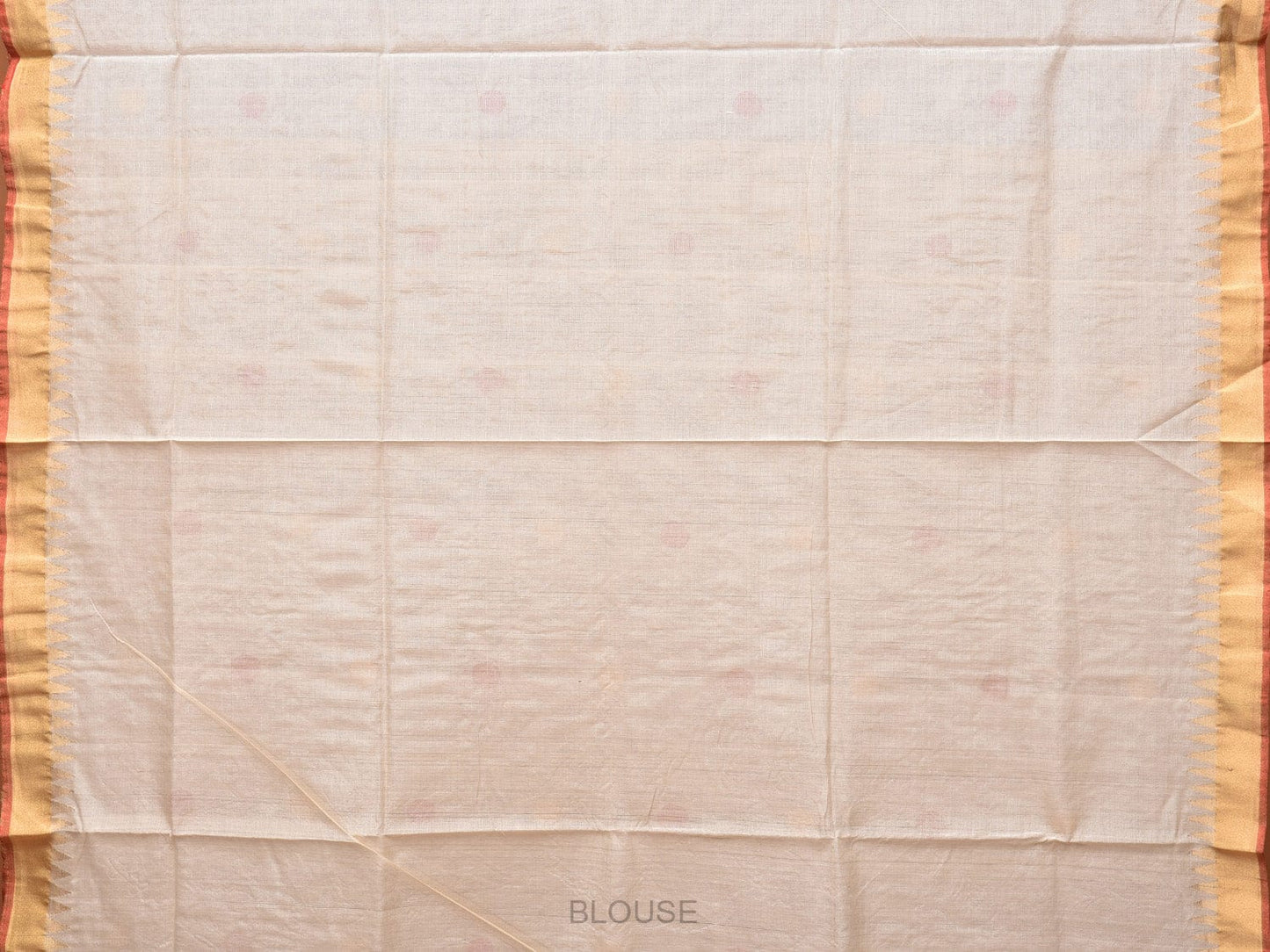 White Khadi Cotton Handloom Saree with Lotus Flower Pallu Design kh0630