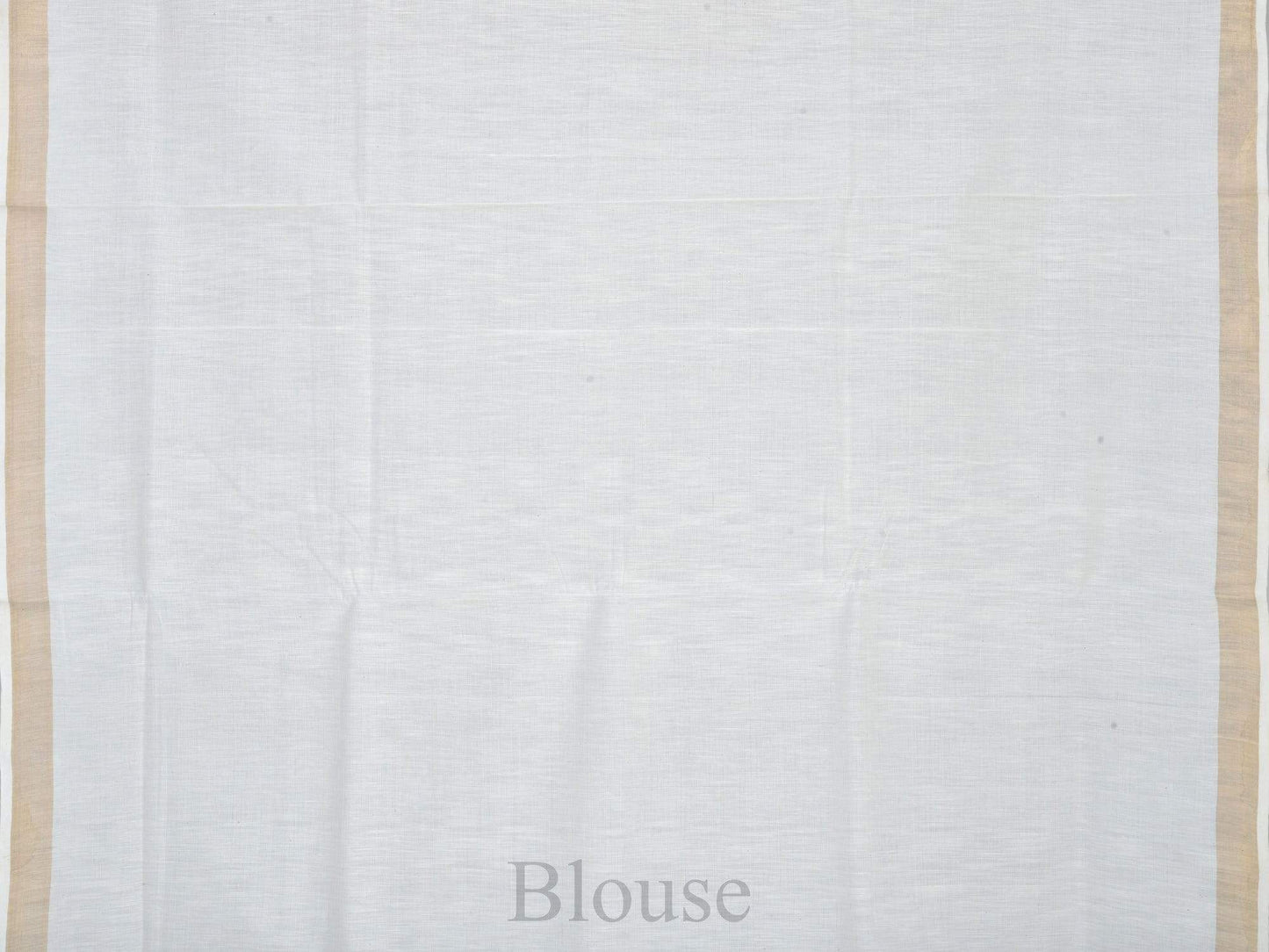 White Khadi Cotton Handloom Saree with Pallu Design kh0323