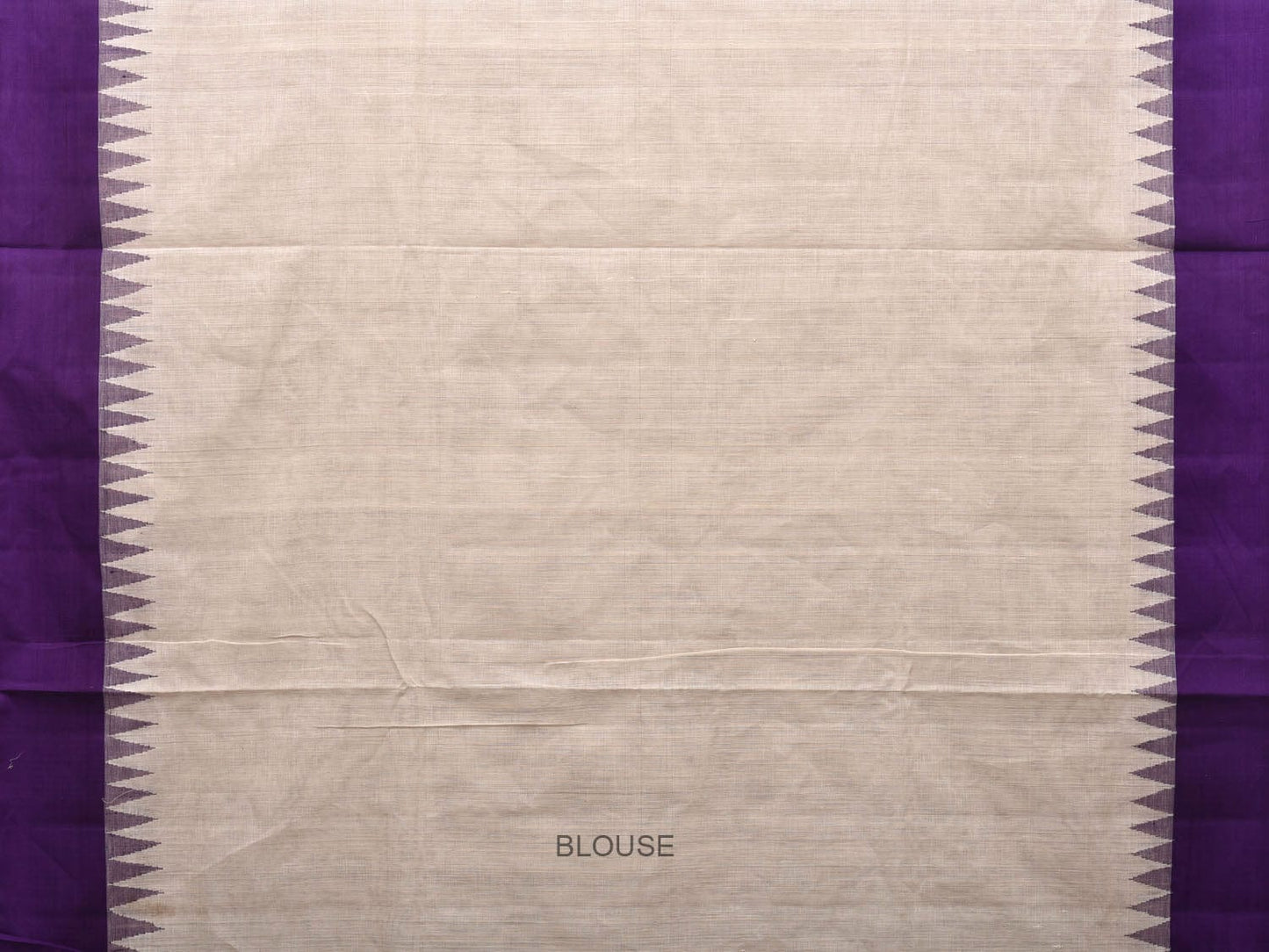 White Khadi Cotton Handloom Saree with Temple Border Design kh0594