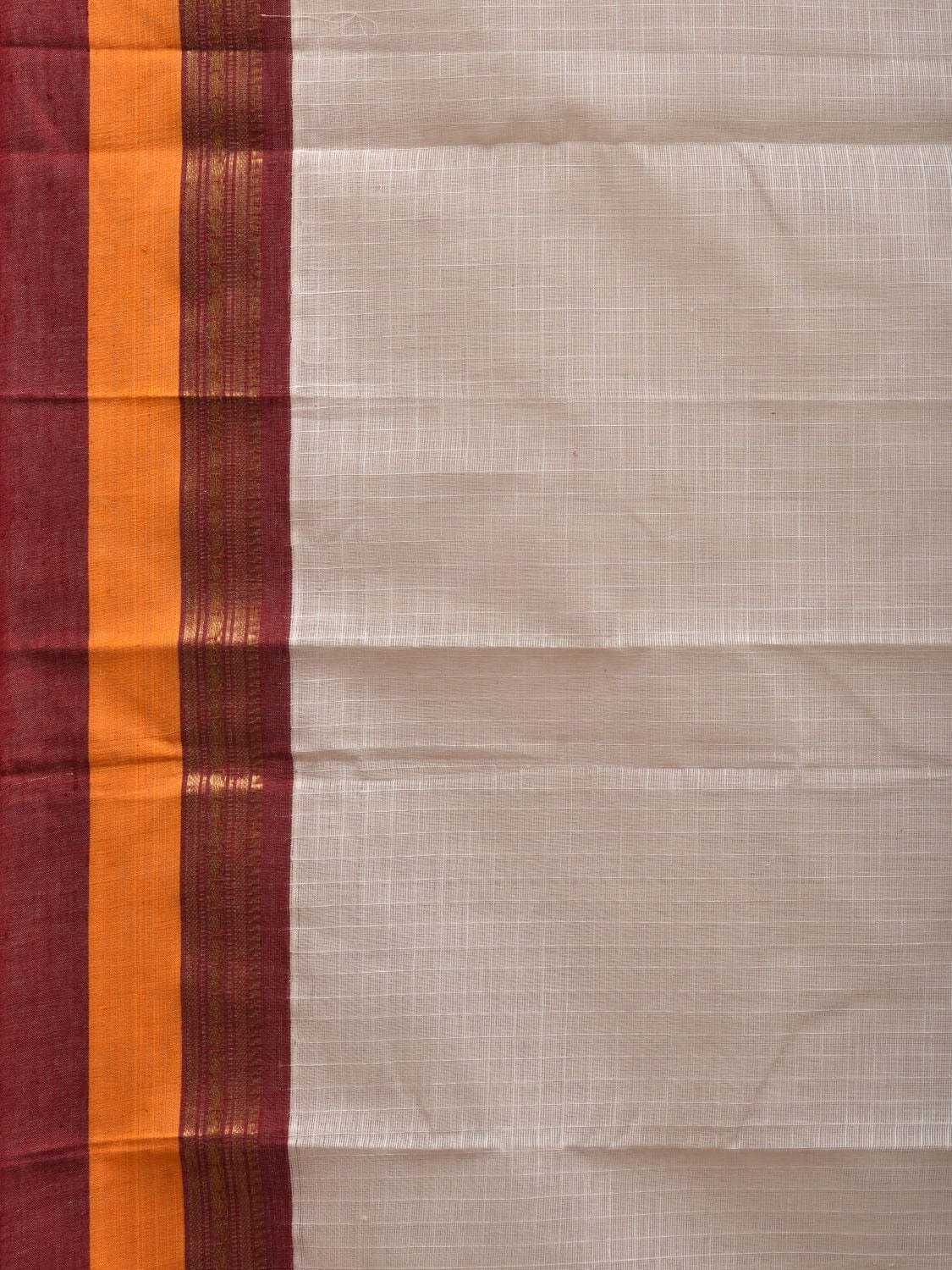 White Narayanpet Cotton Handloom Saree with Checks Design No Blouse np0544