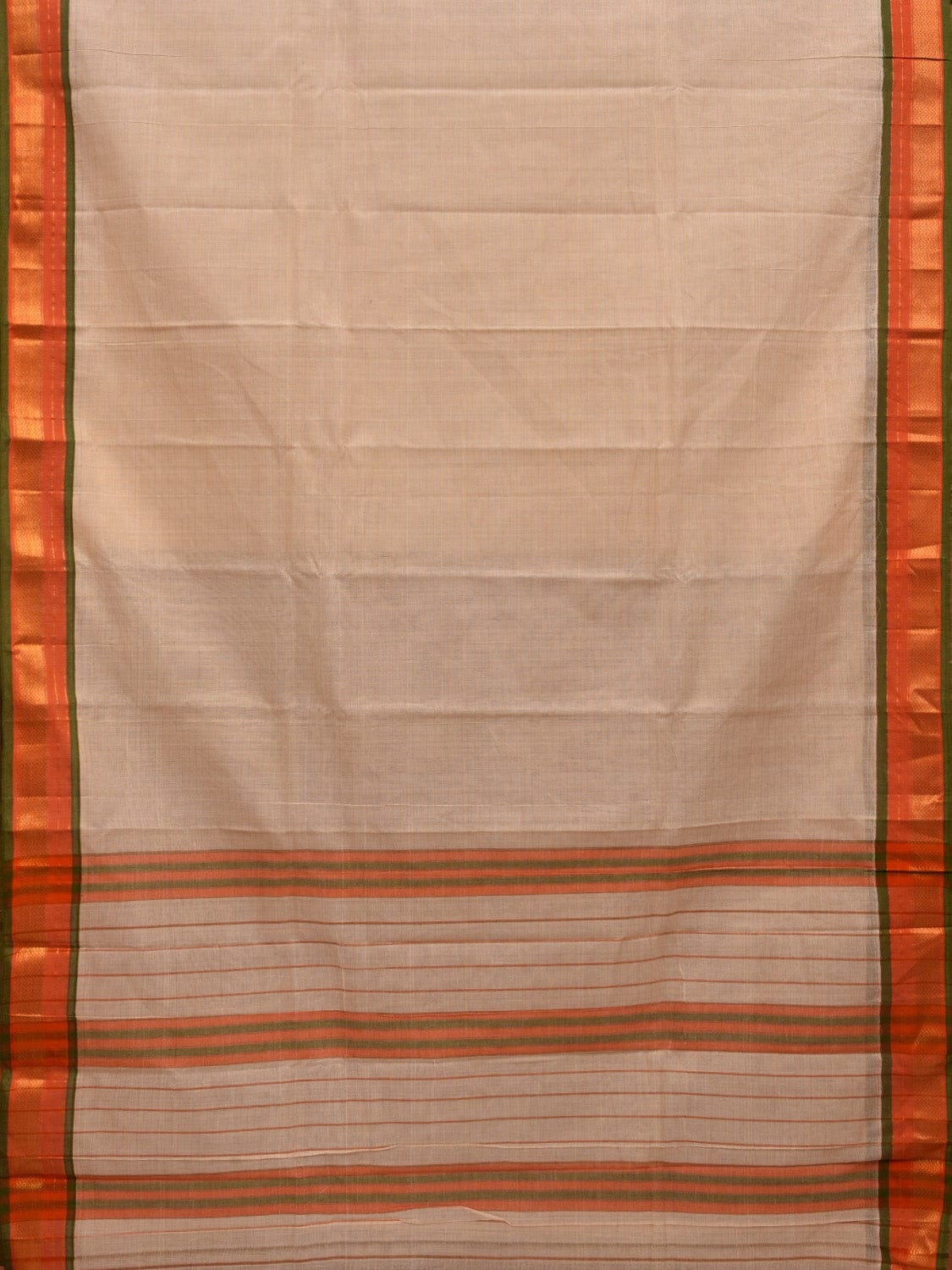 White Narayanpet Cotton Handloom Saree with Checks Design No Blouse np0636