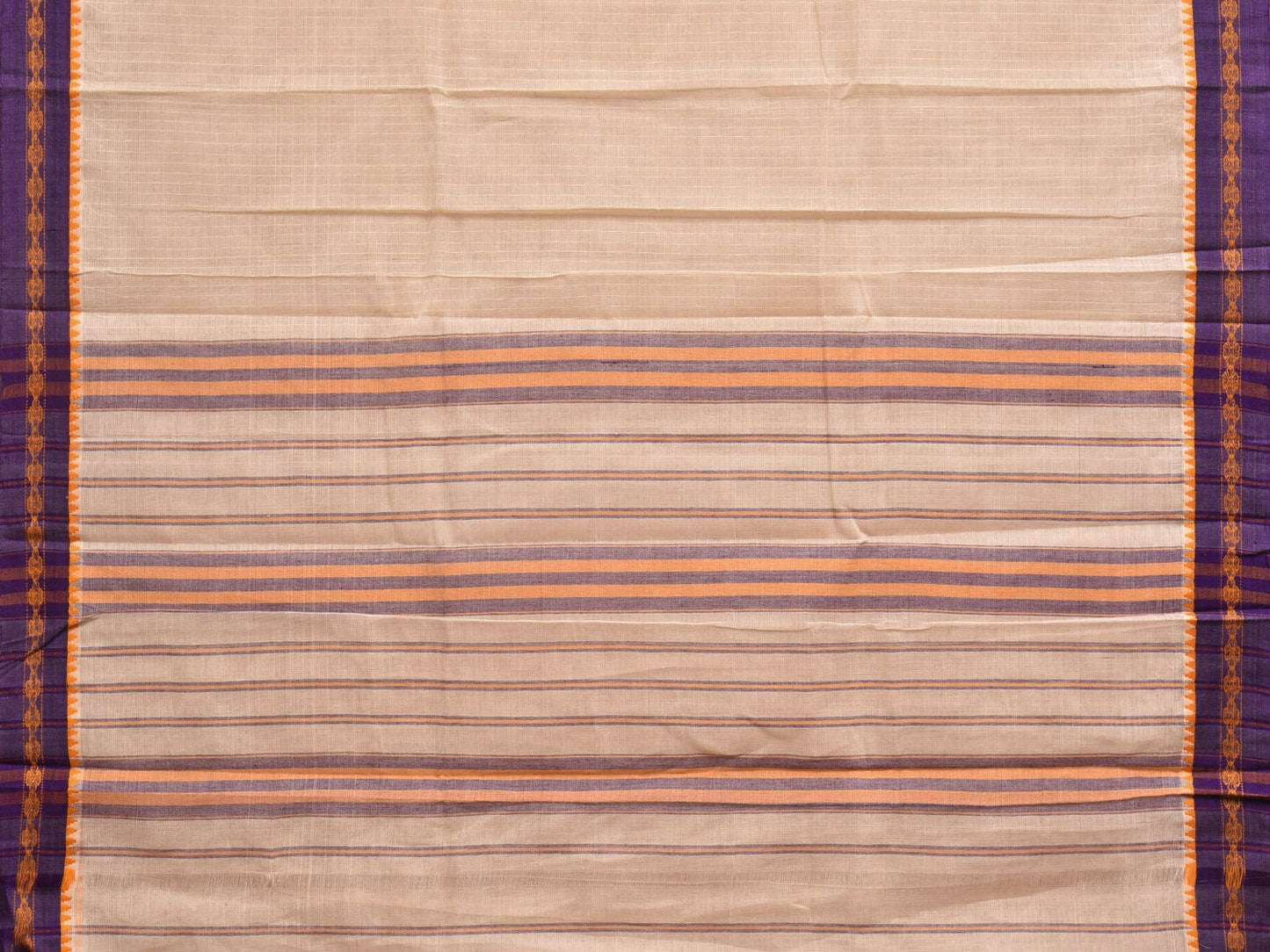 White Narayanpet Cotton Handloom Saree with Checks Design No Blouse np0856