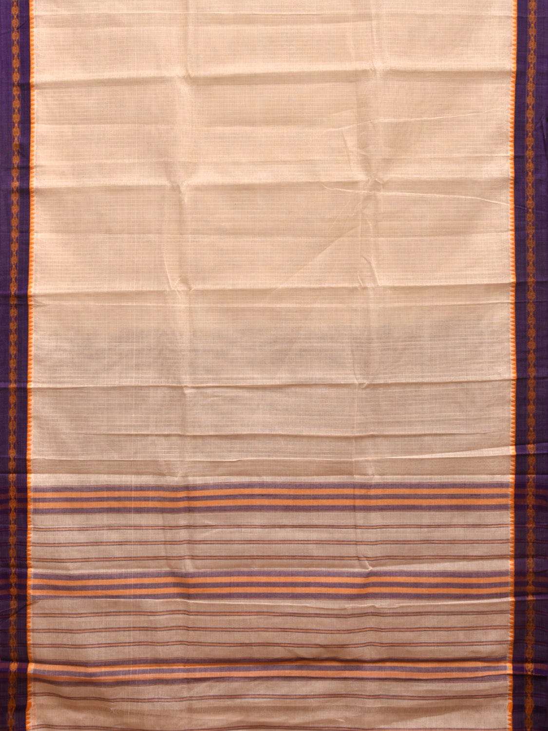 White Narayanpet Cotton Handloom Saree with Checks Design No Blouse np0856
