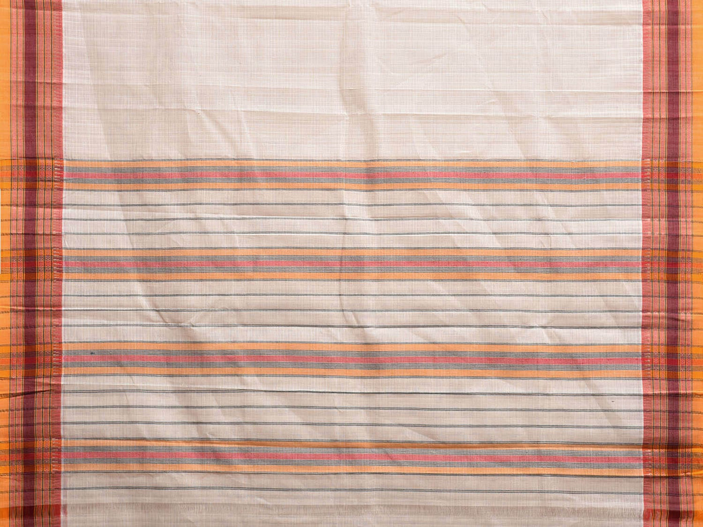 White Narayanpet Cotton Handloom Saree with Checks No Blouse np1105