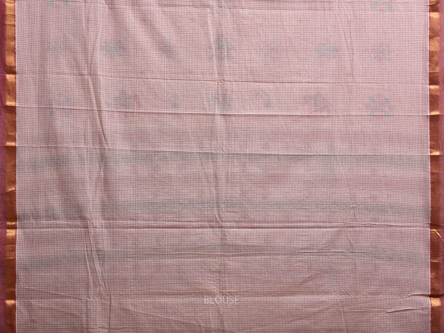 White Narayanpet Cotton Handloom Saree with Kasuti Work and Checks Design o0644