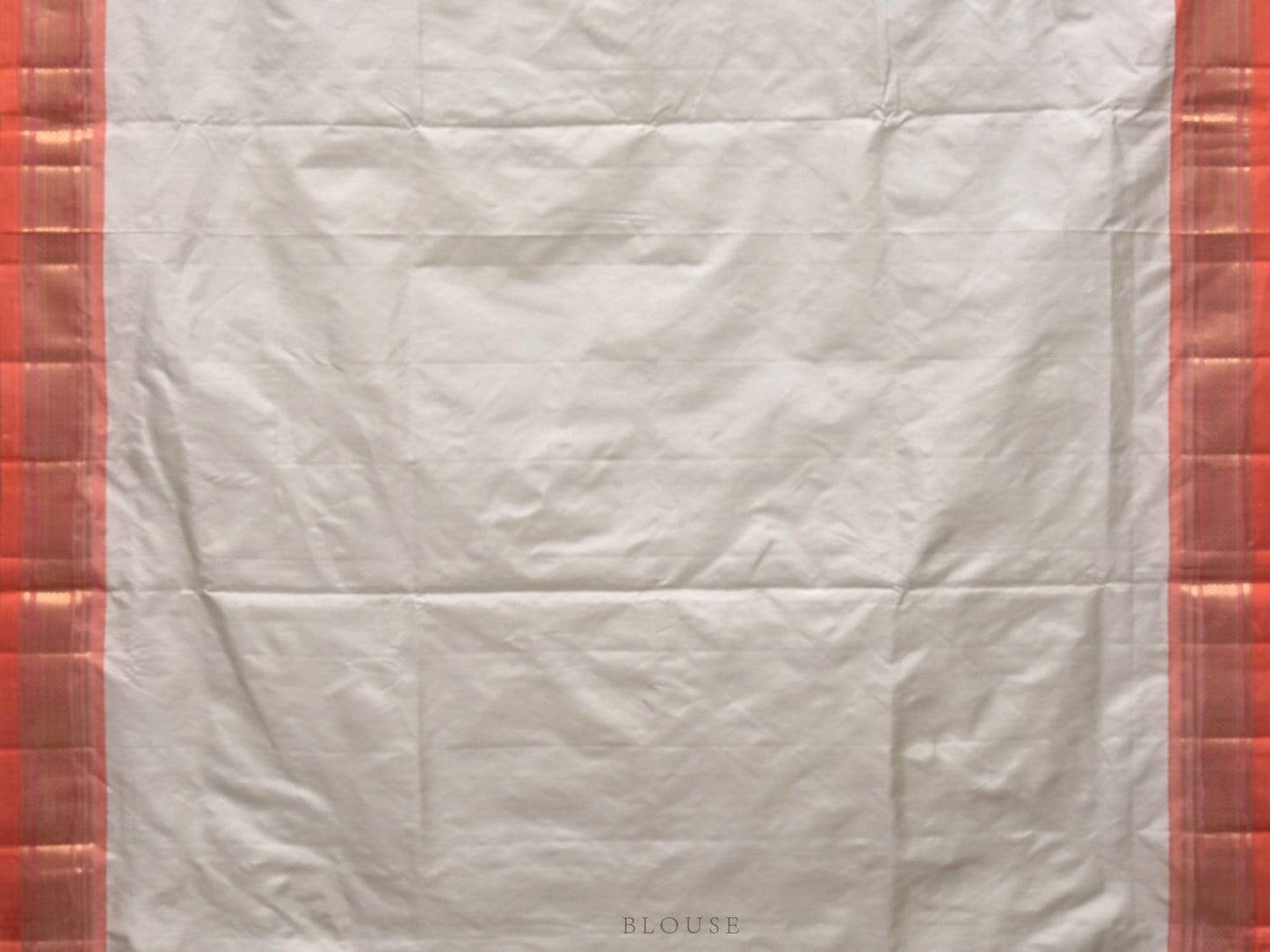 White Paithani Silk Handloom Saree with Double Pallu Design p0354