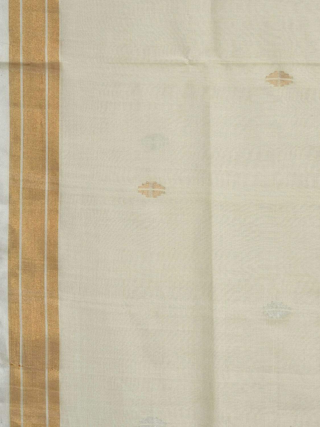 White Uppada Cotton Handloom Saree with Mango Design Pallu u1559