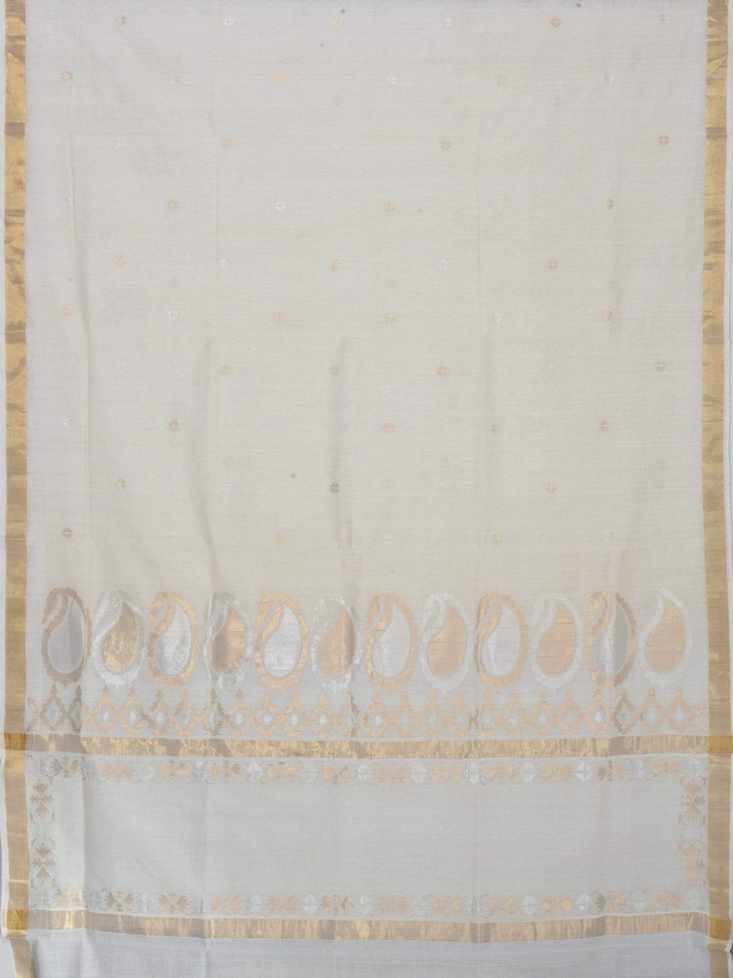 White Uppada Cotton Handloom Saree with Mango Pallu Design U1427