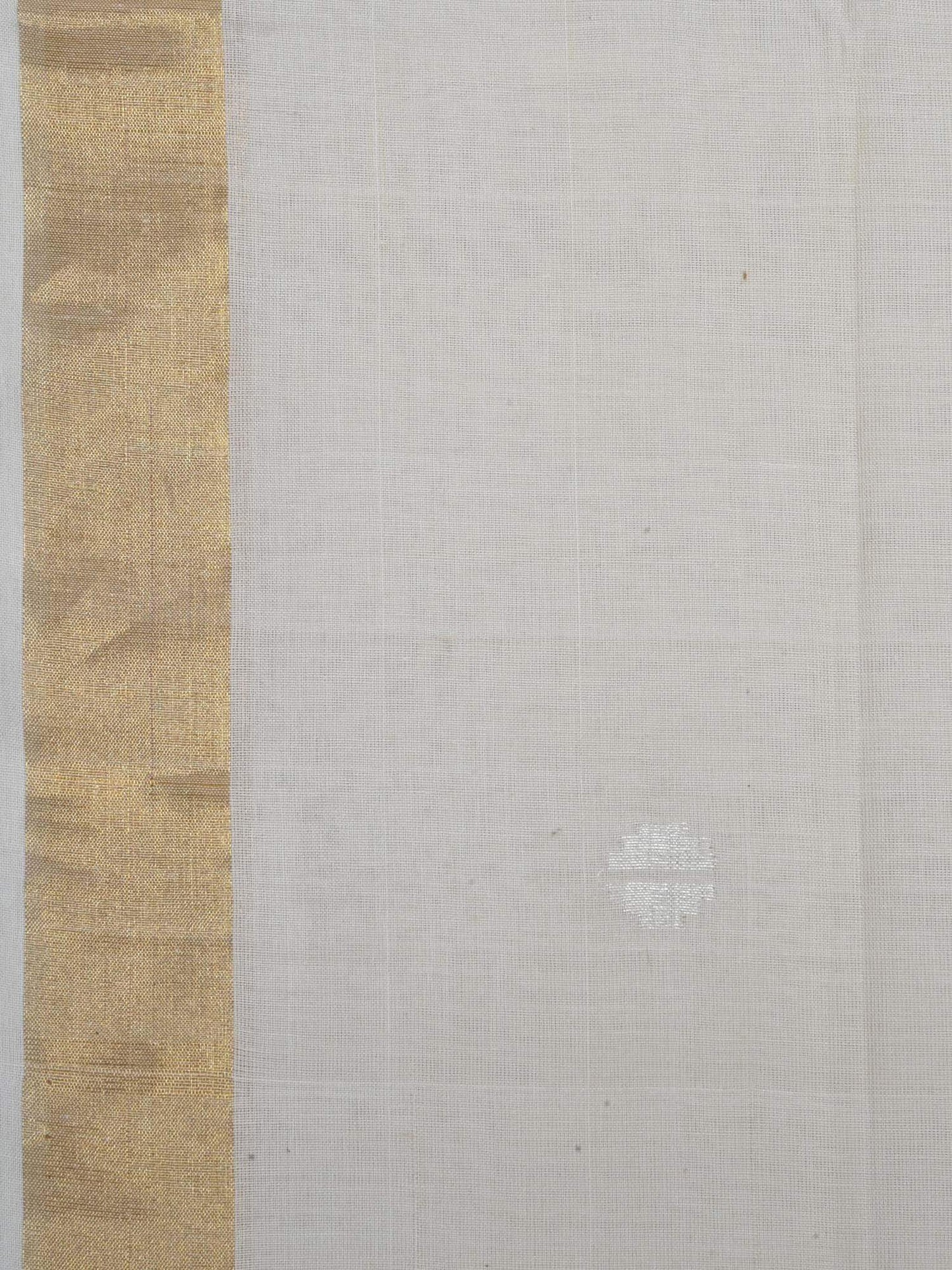 White Uppada Cotton Handloom Saree with Mango Pallu Design U1427