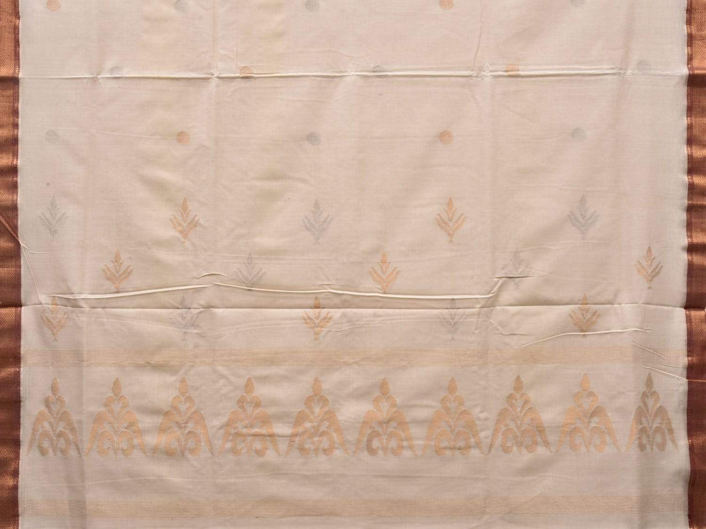 White Uppada Cotton Handloom Saree with Pallu Design u1767