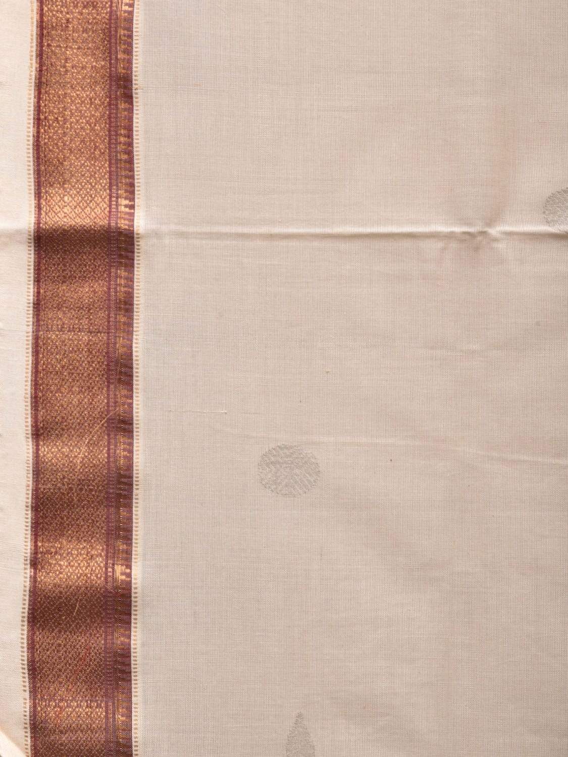 White Uppada Cotton Handloom Saree with Pallu Design u1767