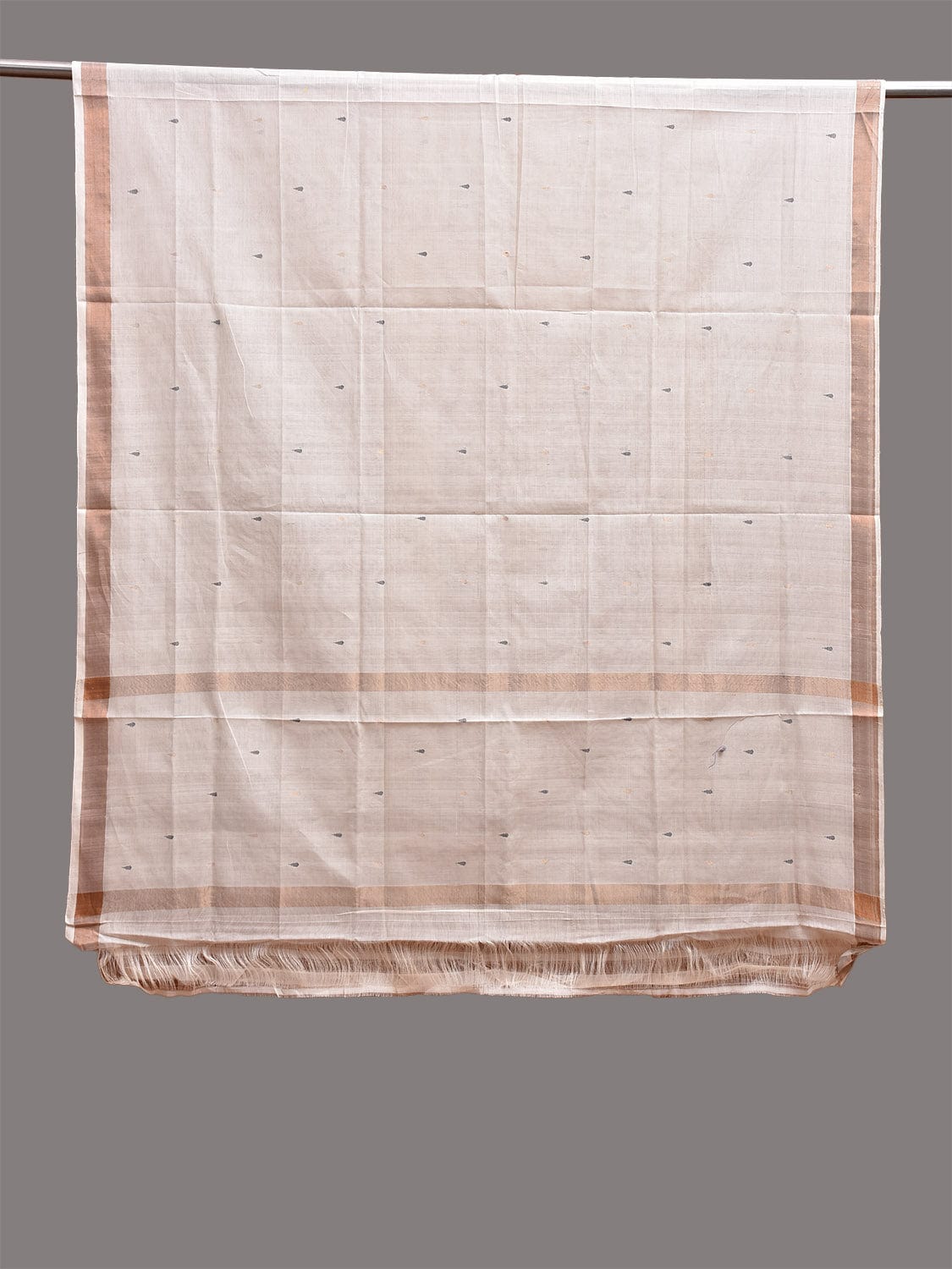 White Uppada Cotton Handloom Saree with Small Buta Design ds3738
