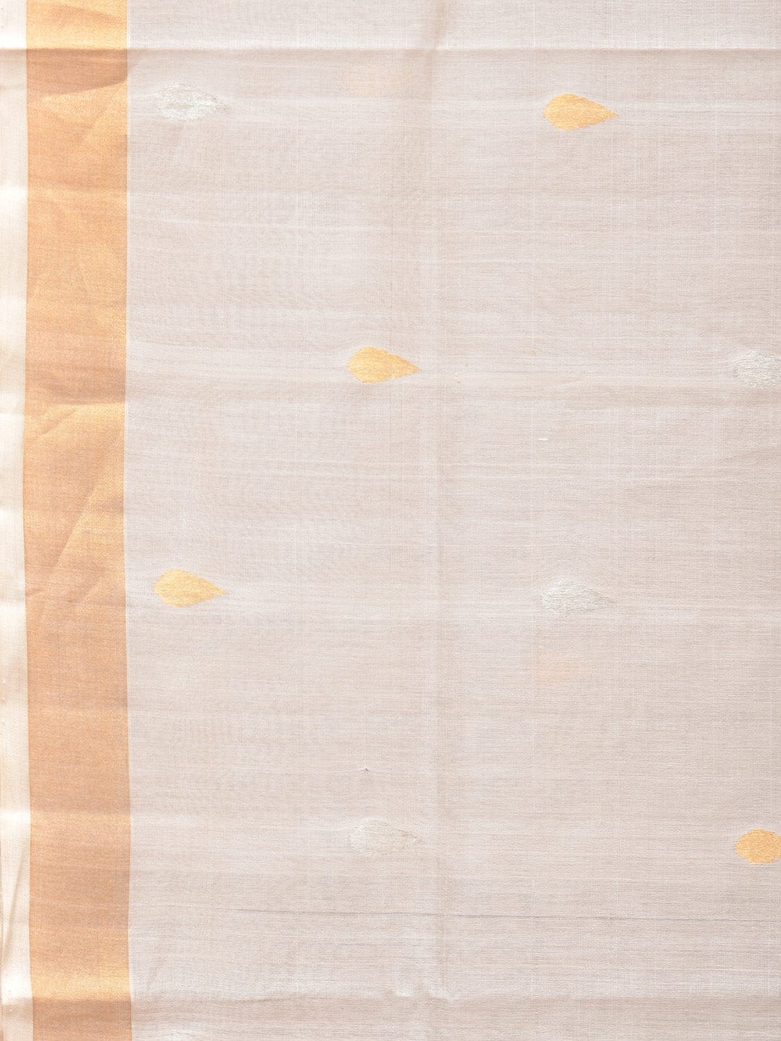 White Uppada Cotton Silk Handloom Saree with Hamsa Pallu Design u2021