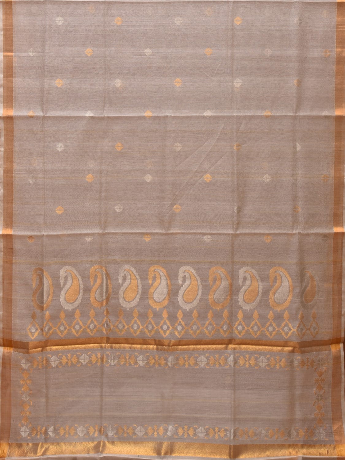 White Uppada Cotton Silk Handloom Saree with Mango Pallu Design u2132