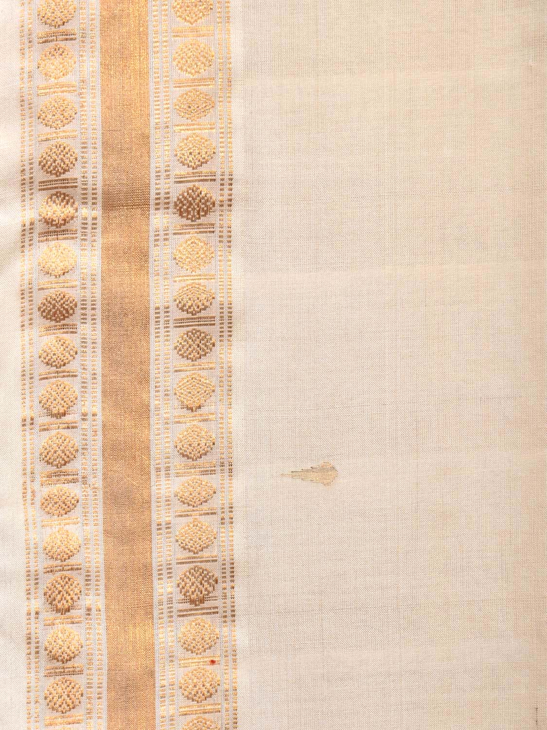 White Uppada Cotton Tussar Handloom Saree with Karpur Pallu Design u1961