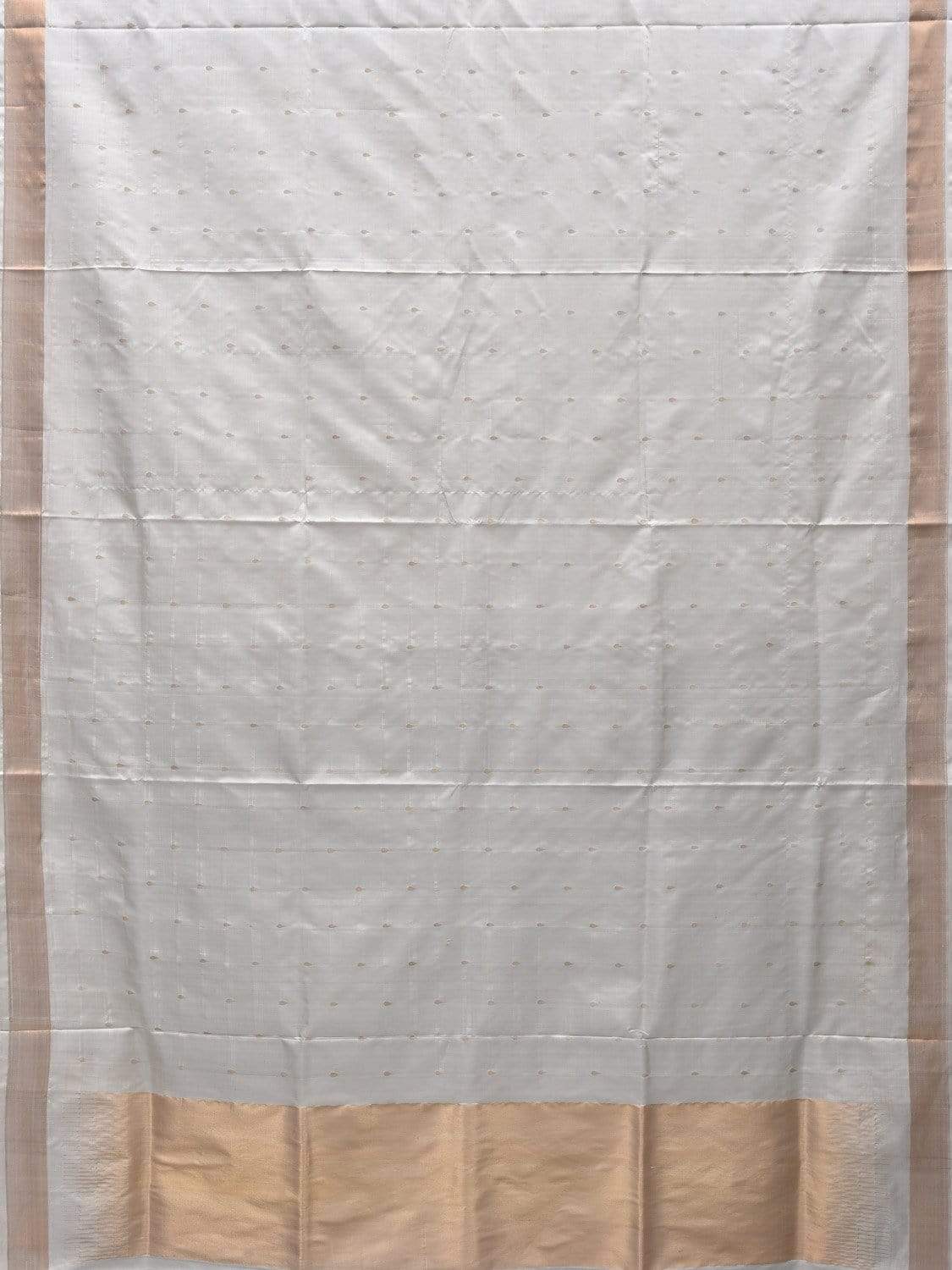 White Uppada Silk Handloom Saree with Small Deep Buta Design u1787