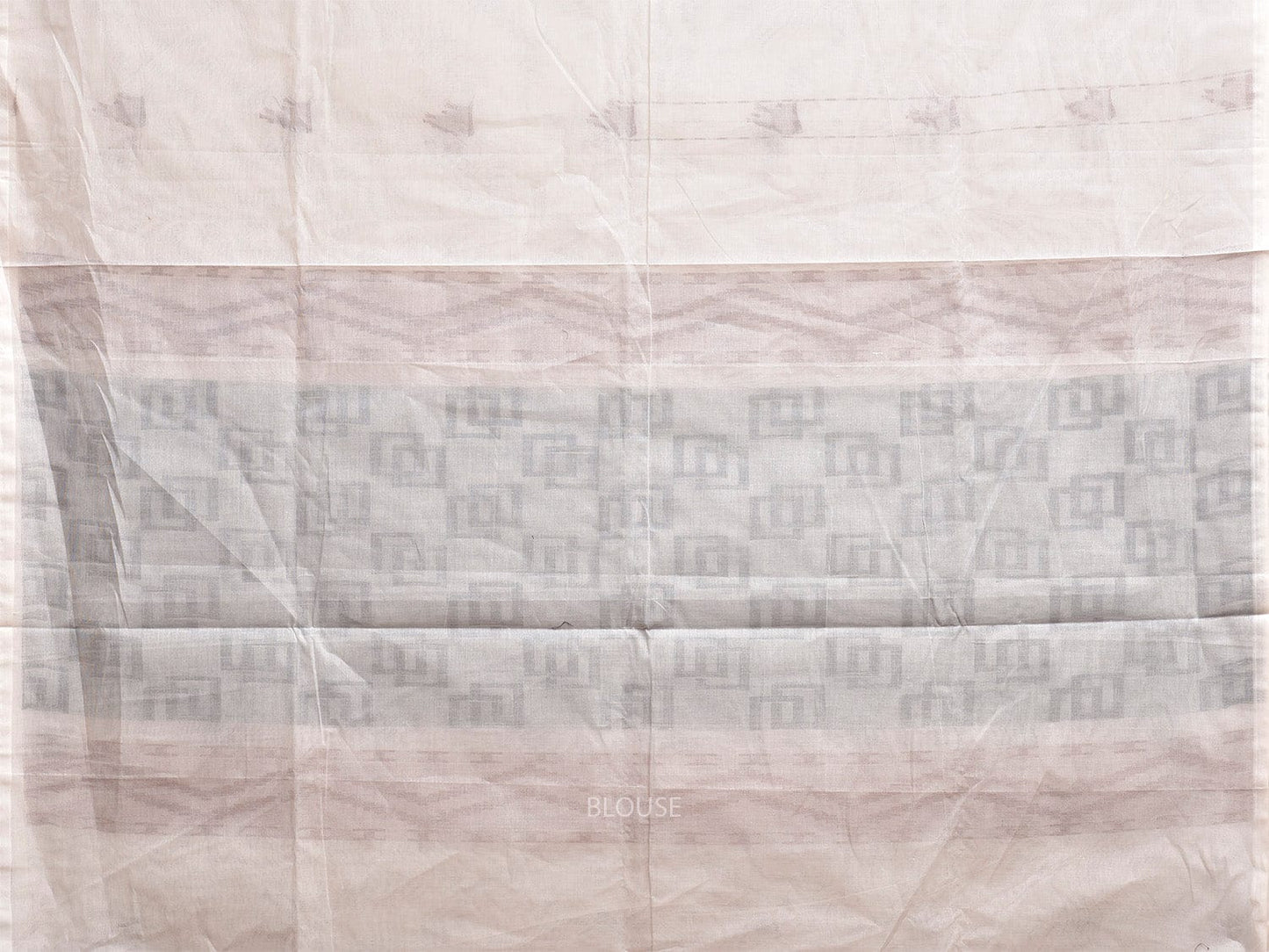 White Venkatagiri Cotton Saree with Arrow Head Buta and Pallu Design v0145