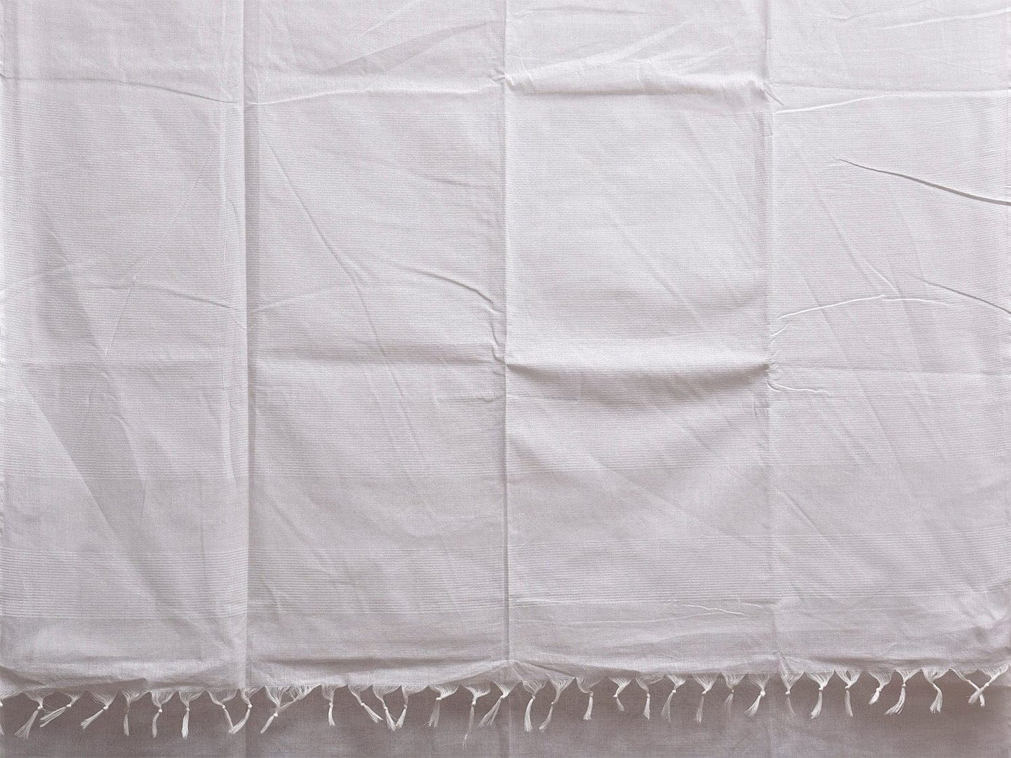 White Venkatagiri Cotton Saree with Strips Pallu Design v0147