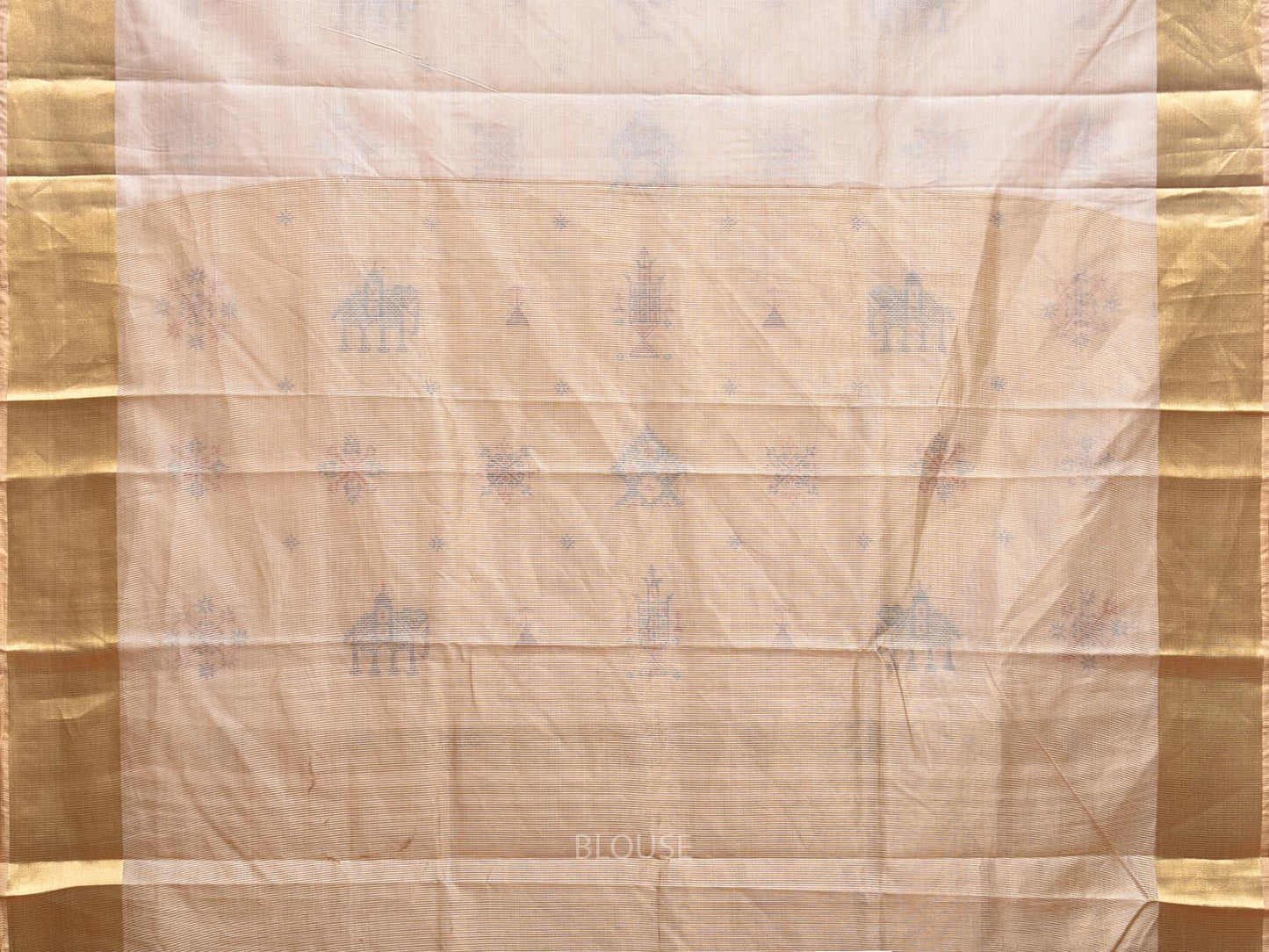 White Viscose Silk Saree with Kasuti Work and Strips Pallu Design o0585