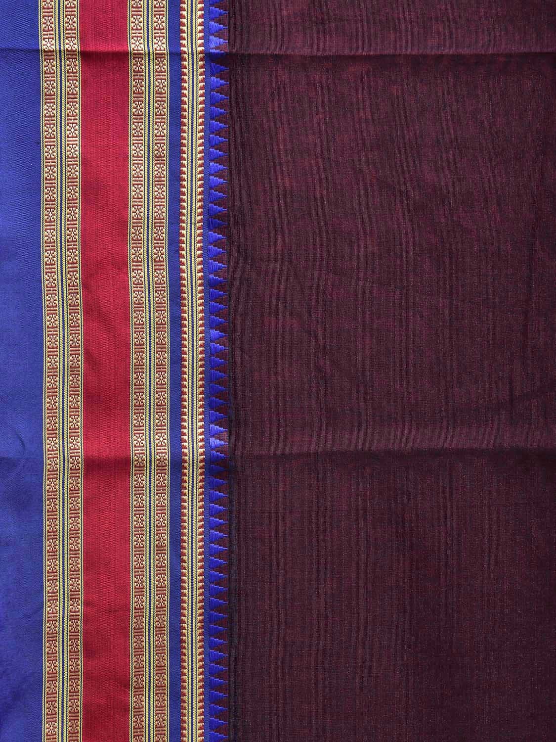 Wine and Pink Bamboo Cotton Plain Saree with Strips Pallu Design No Blouse bc0784