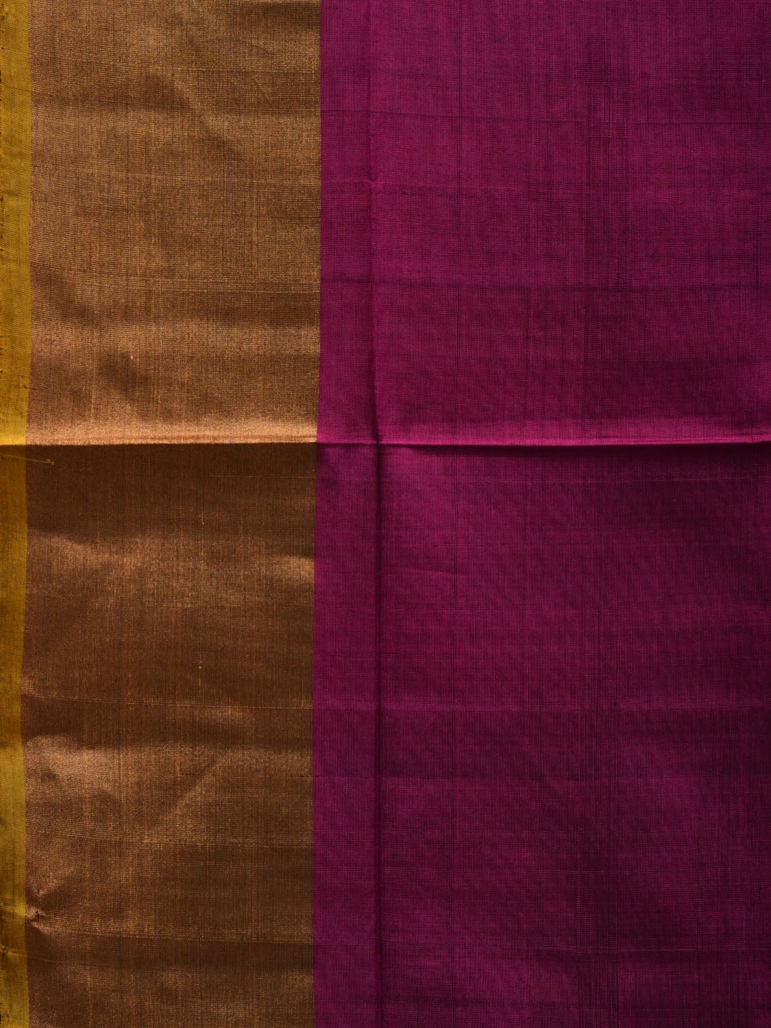Wine and Yellow Uppada Silk Handloom Plain Saree with Contrast Pallu Design u1835
