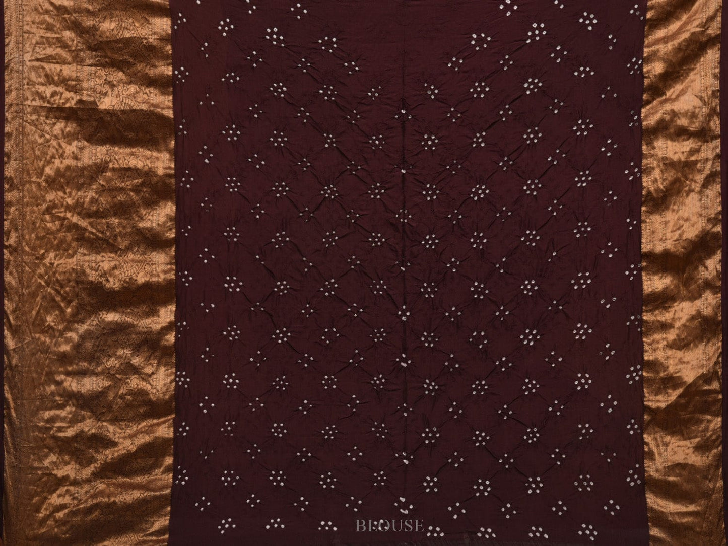 Wine Bandhani Kanchipuram Silk Handloom Saree with Border Design bn0385
