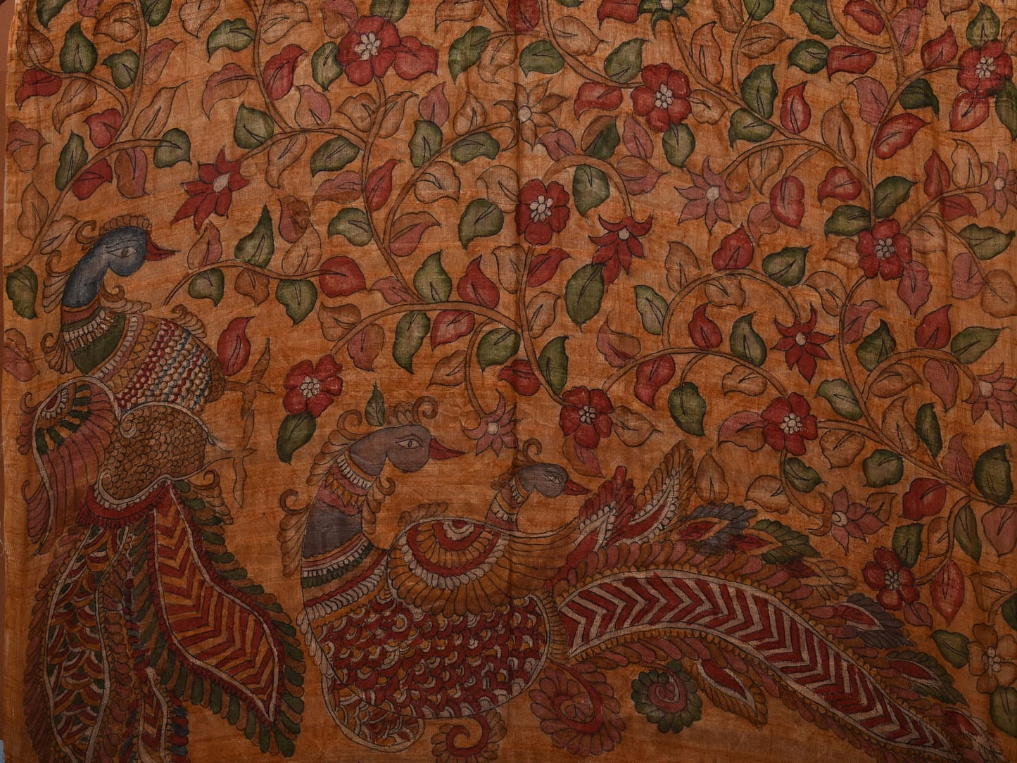 Wine Bandhani Tussar Handloom Saree with Kalamkari Pallu and Blouse Design bn0463