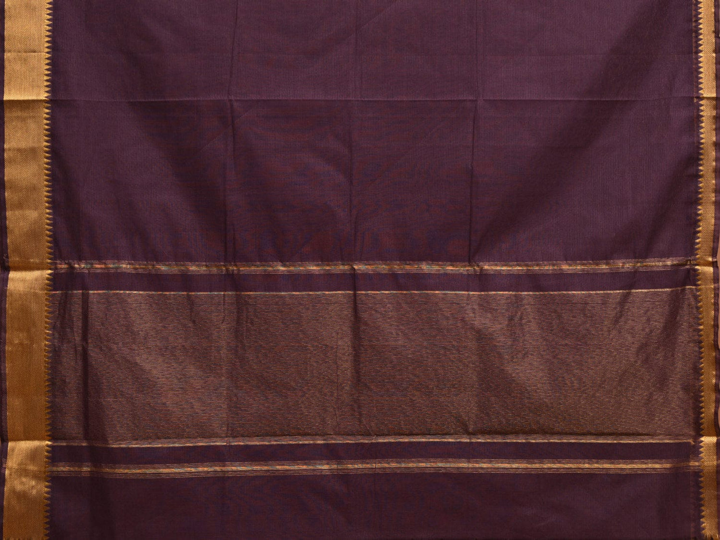 Wine Mangalgiri Cotton Handloom Saree with Strips Design mn0069