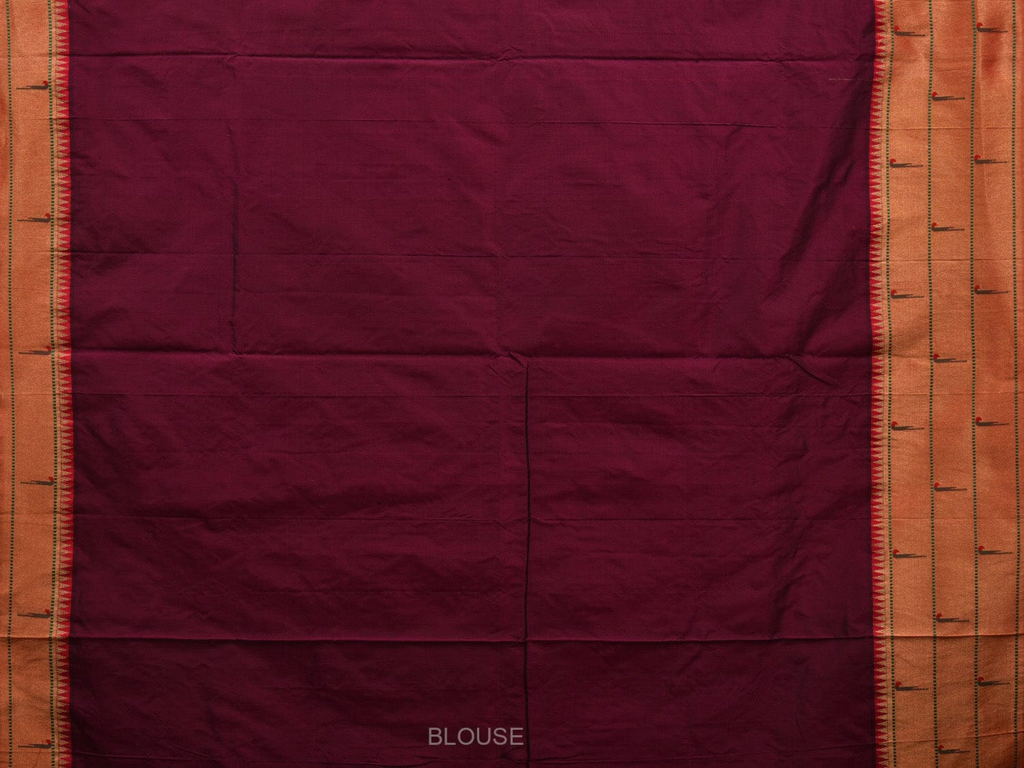 Wine Paithani Silk Handloom Saree with Pallu and Triple Muniya Border Design p0475