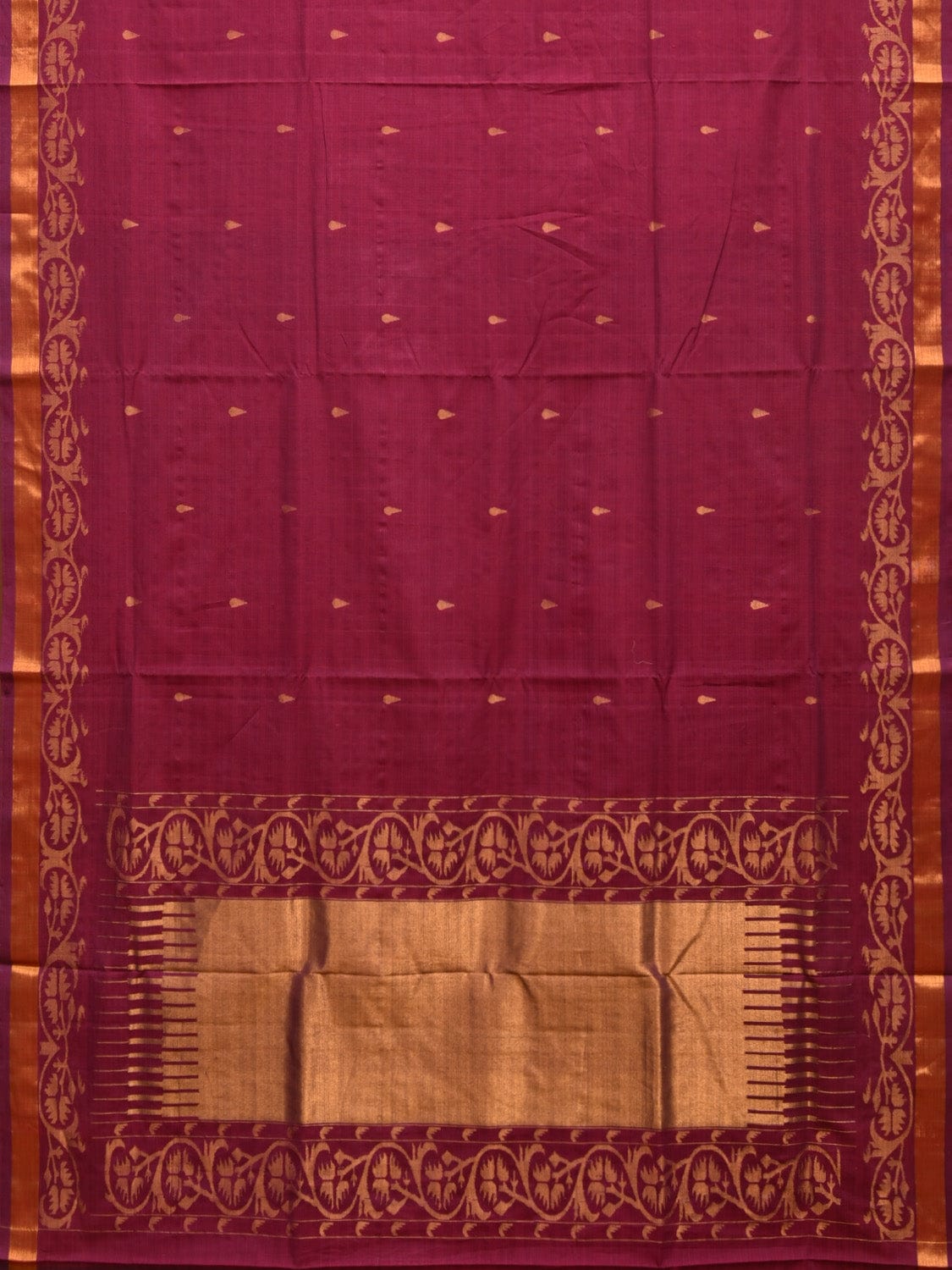 Wine Uppada Cotton Handloom Saree with Border Design u2220