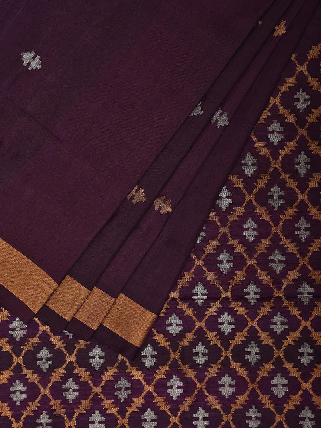 Wine Uppada Silk Handloom Saree with Jamdani Pallu Design u2296