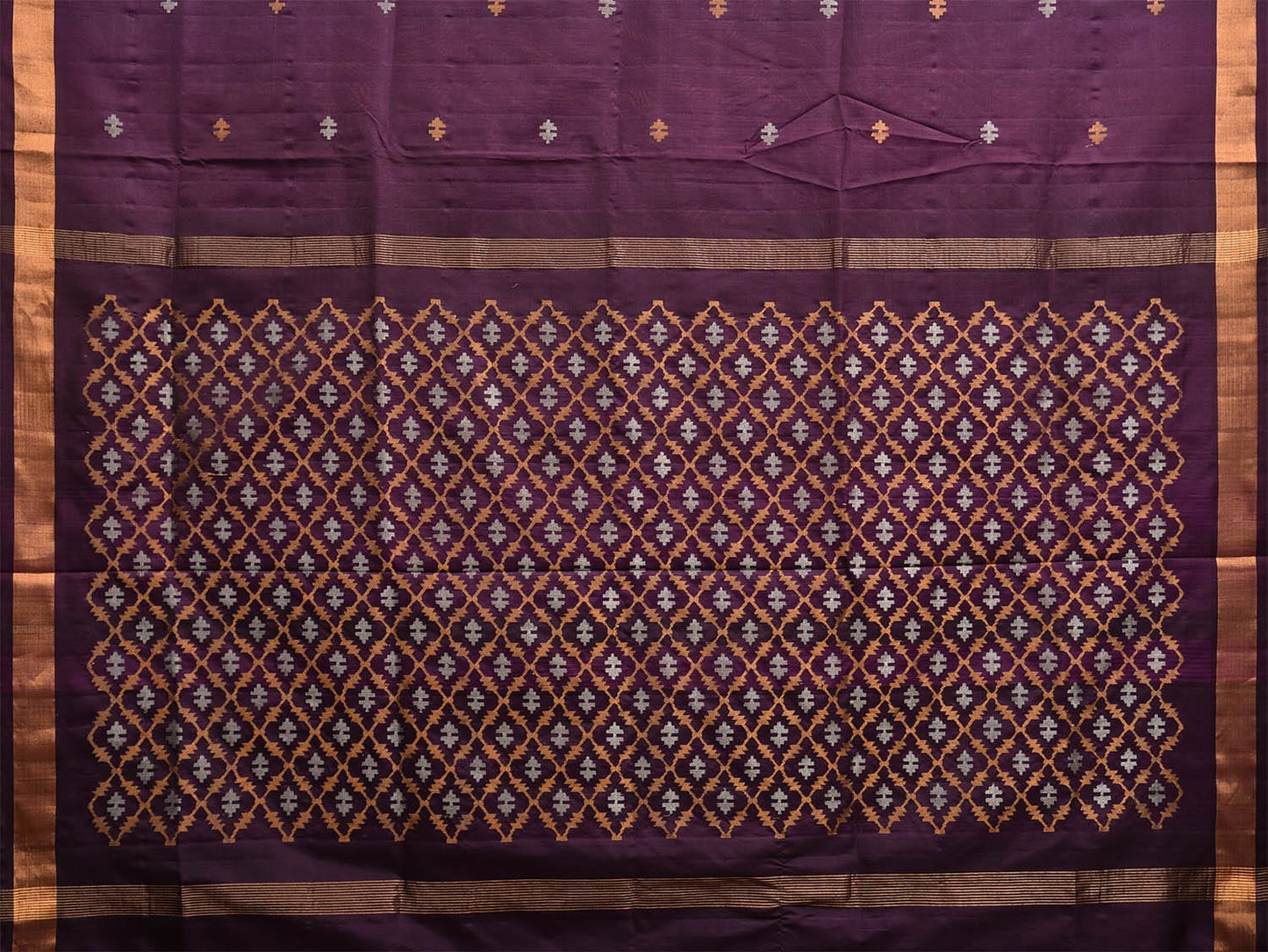 Wine Uppada Silk Handloom Saree with Jamdani Pallu Design u2296