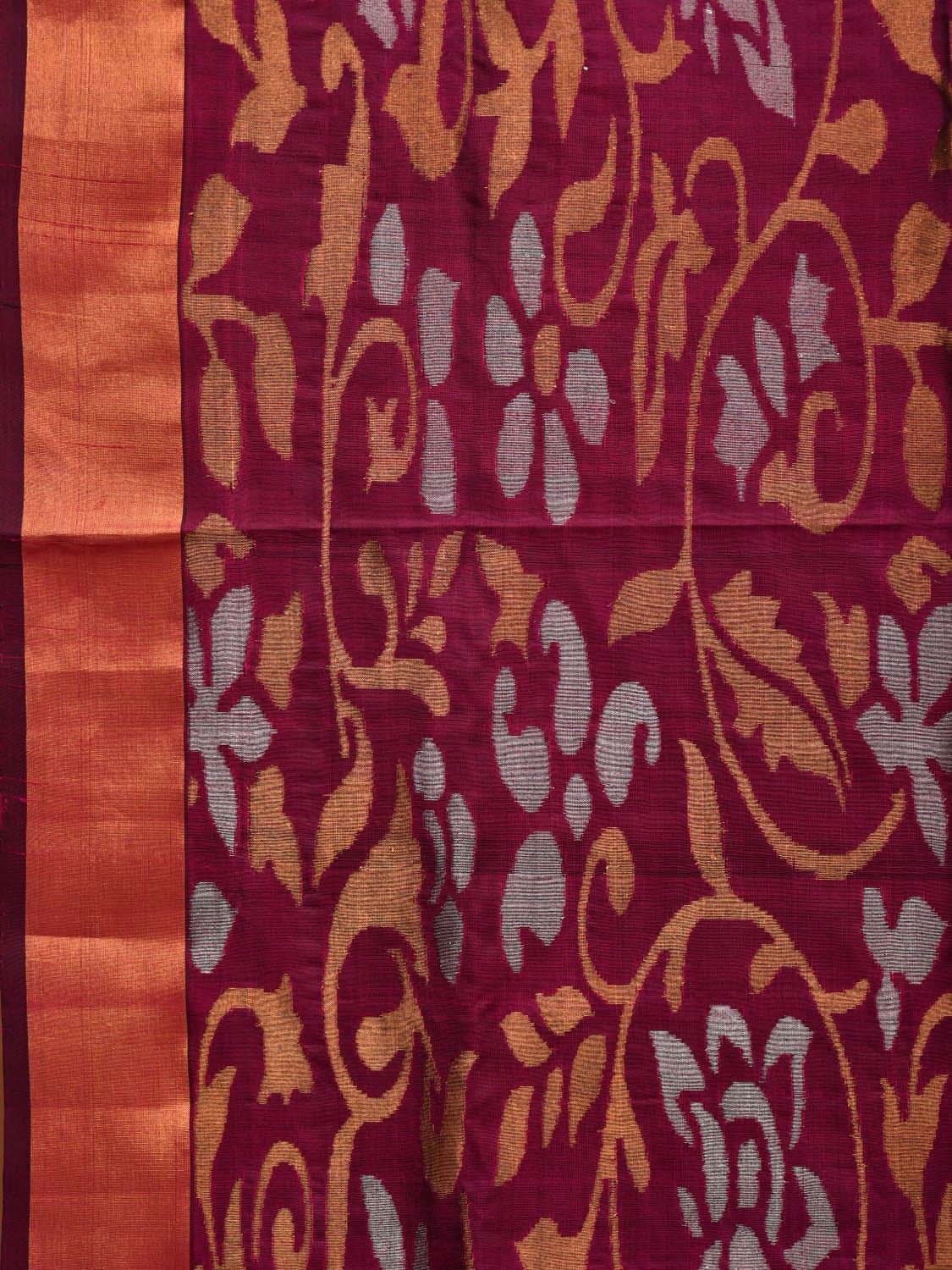 Wine Uppada Silk Handloom Saree with One Side Border Design u1974