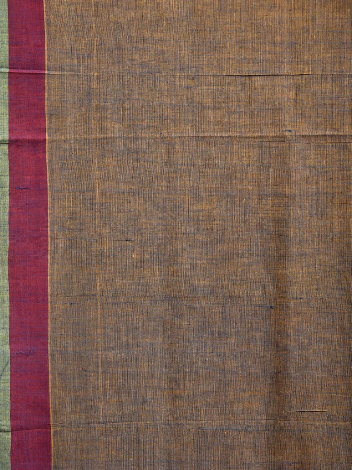 Yellow and Blue Venkatagiri Cotton Plain Saree with Strips Pallu and Ganga-Jamuna Border Design v0095