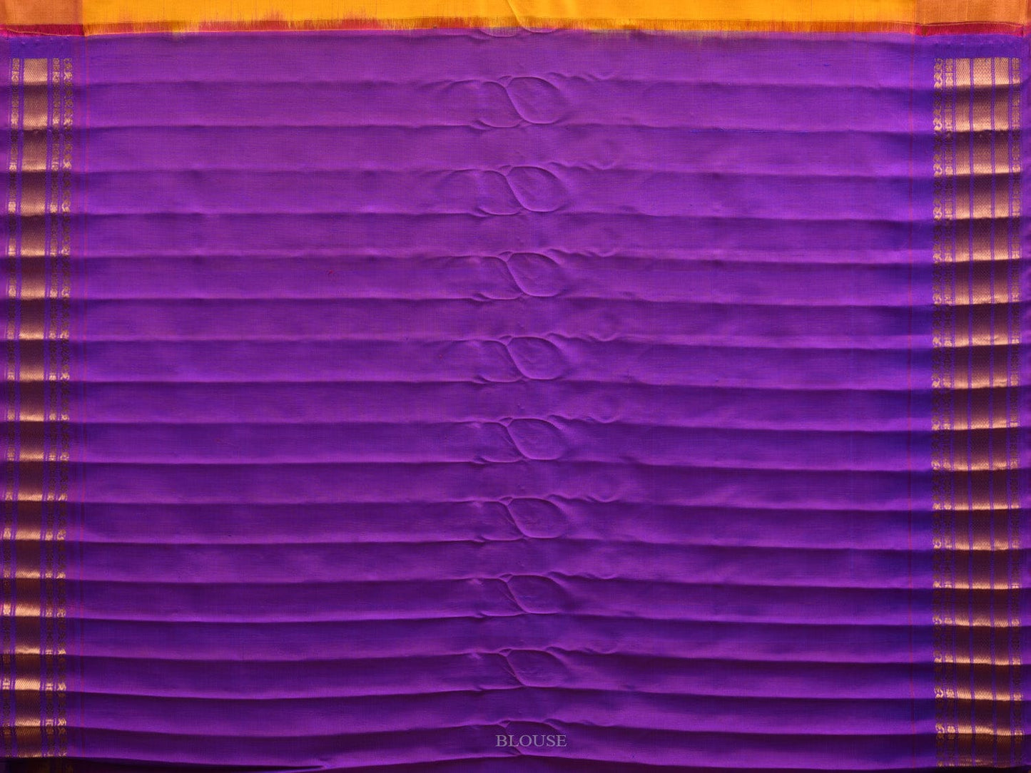 Yellow and Lavender Gadwal Silk Handloom Saree with Border and Pallu Design g0289