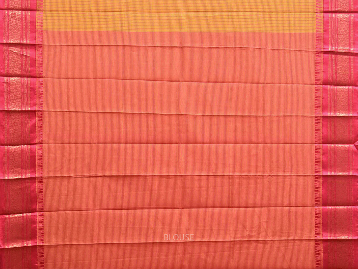 Yellow and Pink Gadwal Cotton Saree with Checks and Pallu Design g0435