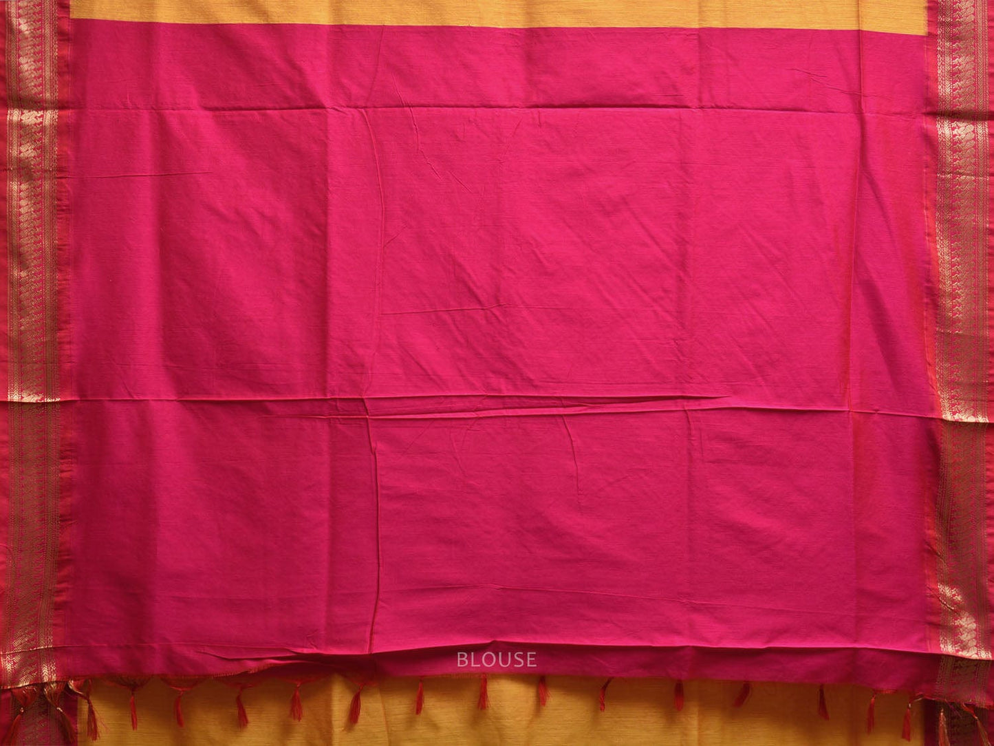 Yellow and Pink Gadwal Cotton Viscose Saree with Border and Pallu Design g0465