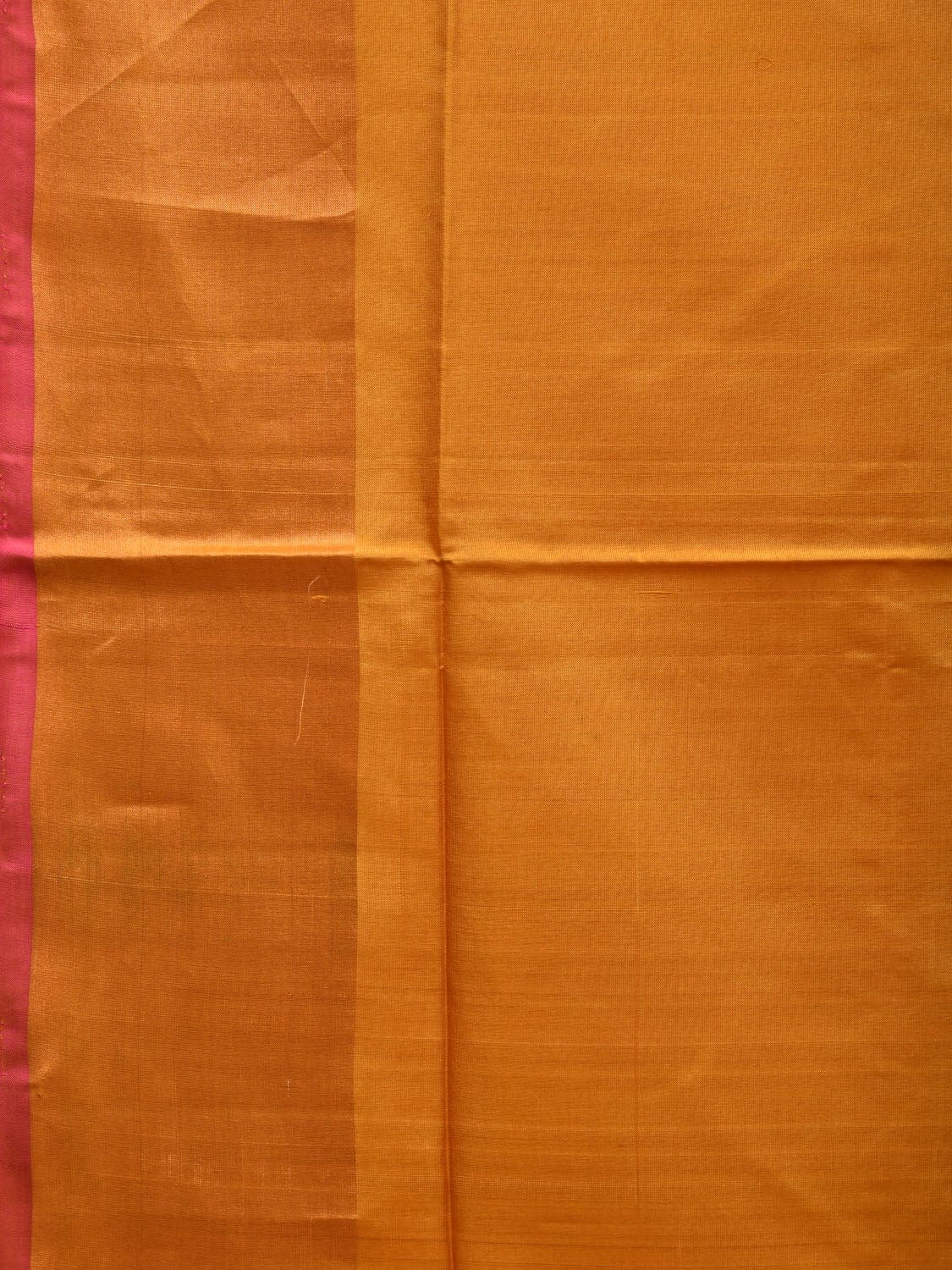 Yellow and Pink Uppada Silk Handloom Plain Saree with Contrast Pallu Design u1841