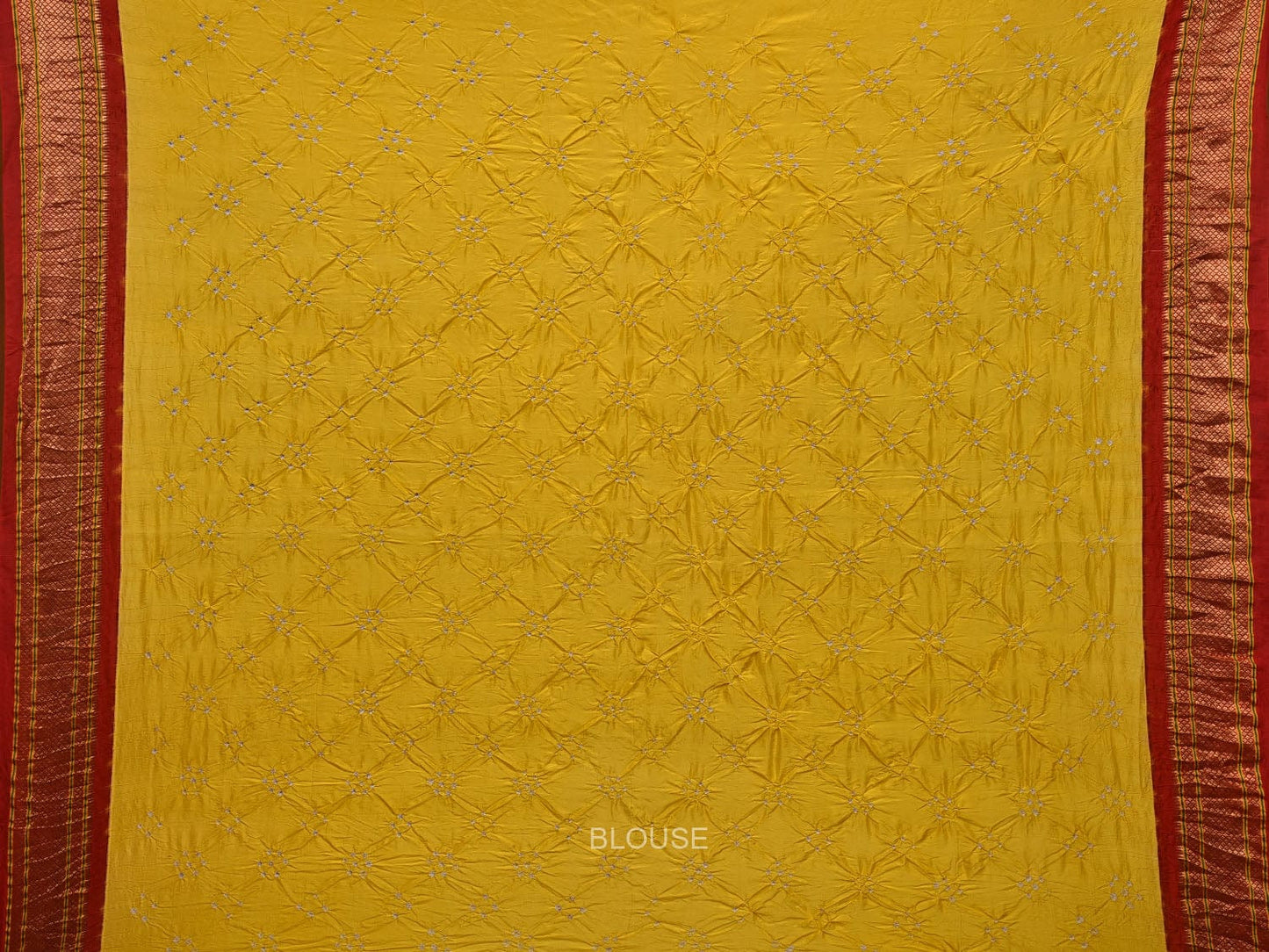 Yellow and Red Bandhani Paithani Silk Handloom Saree with Pallu Design bn0452