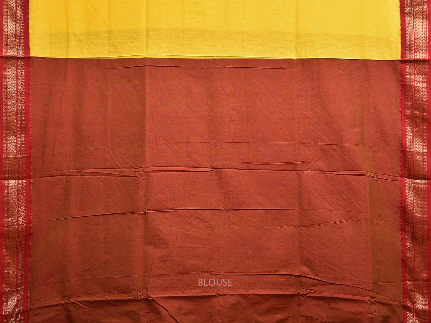 Yellow and Red Gadwal Cotton Viscose Saree with Border and Pallu Design g0458