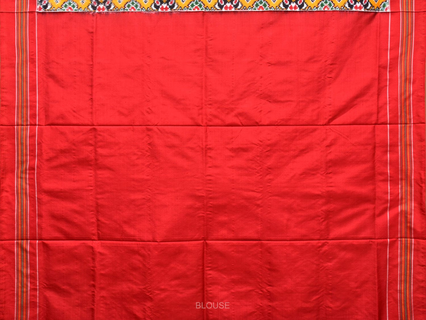 Yellow and Red Pochampally Double Ikat Silk Handloom Saree with All Over Design i0765
