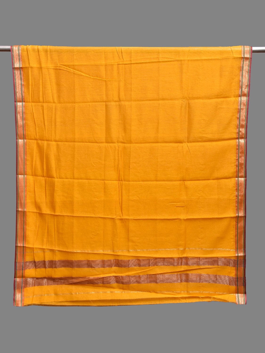 Yellow Bamboo Cotton Dupatta with Zari Border ds3870