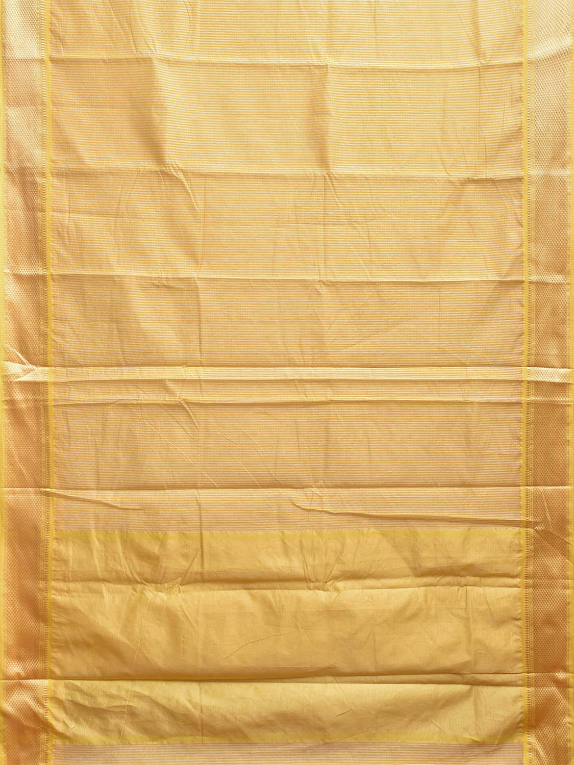 Yellow Bamboo Cotton Saree with Strips Design No Blouse bc0770
