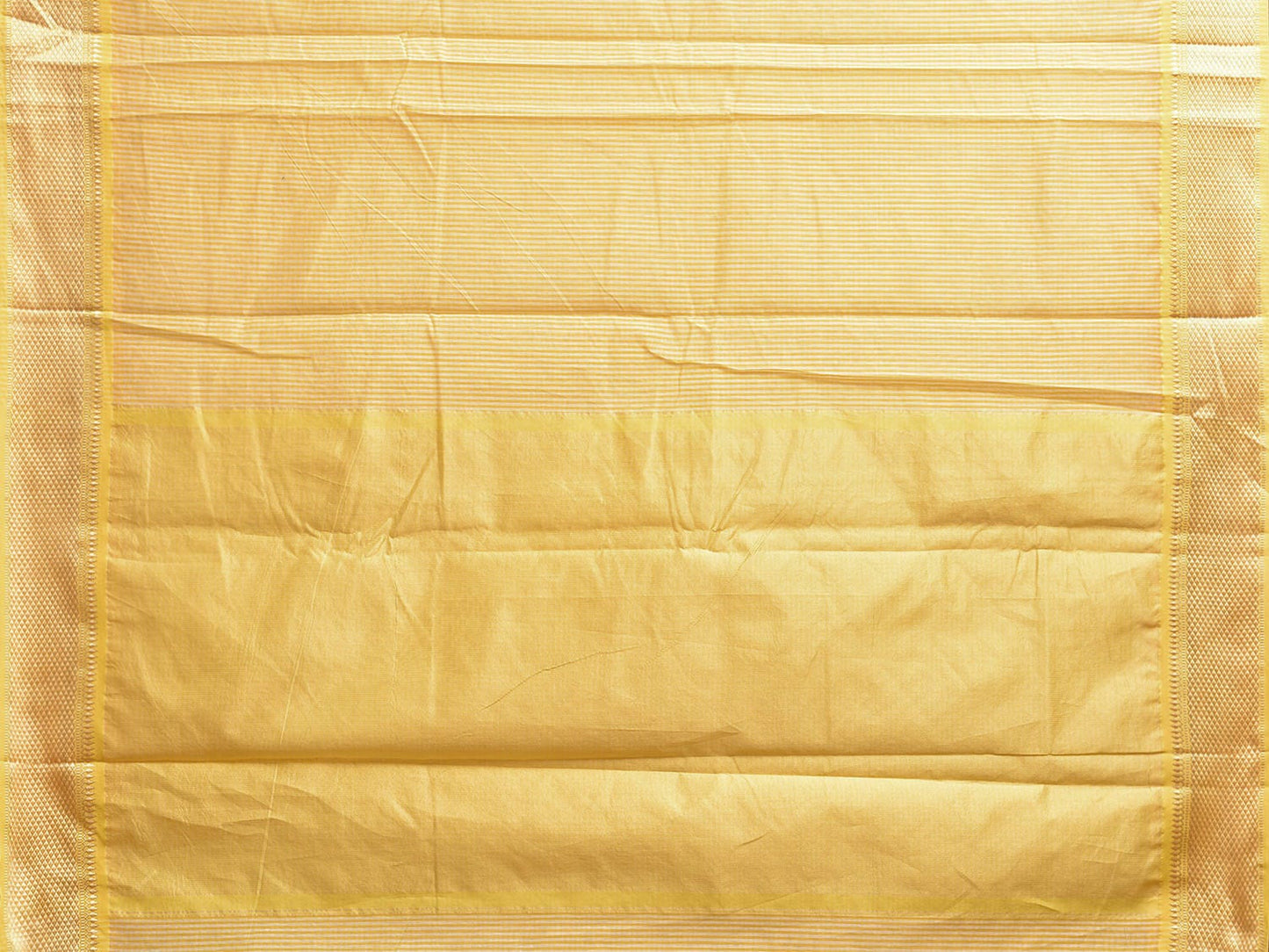 Yellow Bamboo Cotton Saree with Strips Design No Blouse bc0770