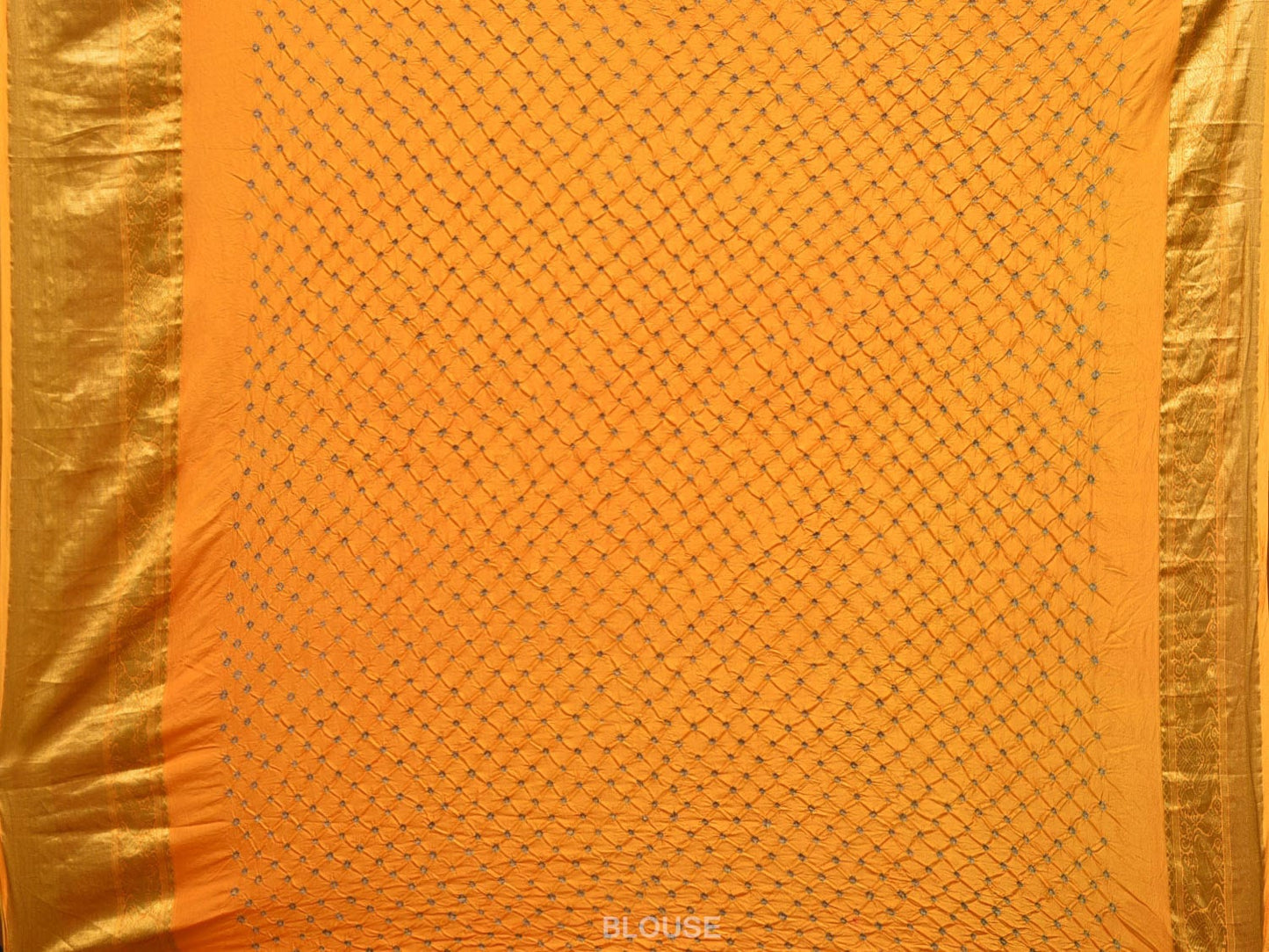 Yellow Bandhani Kanchipuram Silk Handloom Saree with Body Buta Design bn0498