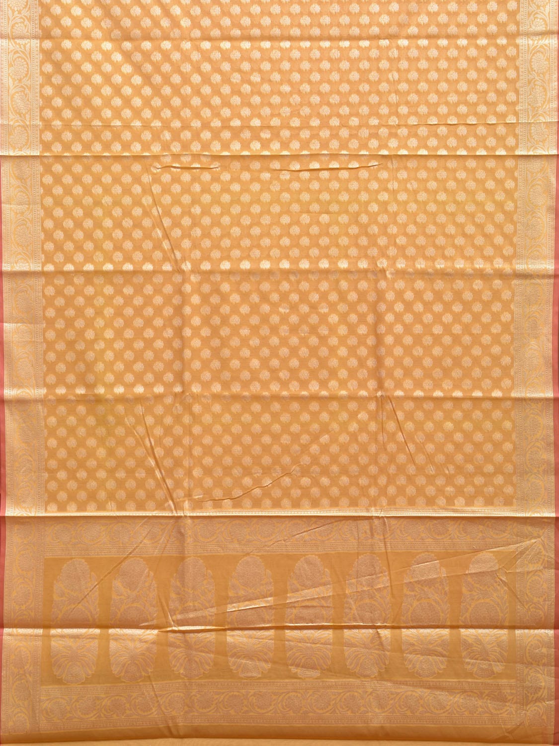 Yellow Dhakai Jamdani Cotton Viscose Saree with Buta and Floral Border Design dj0041